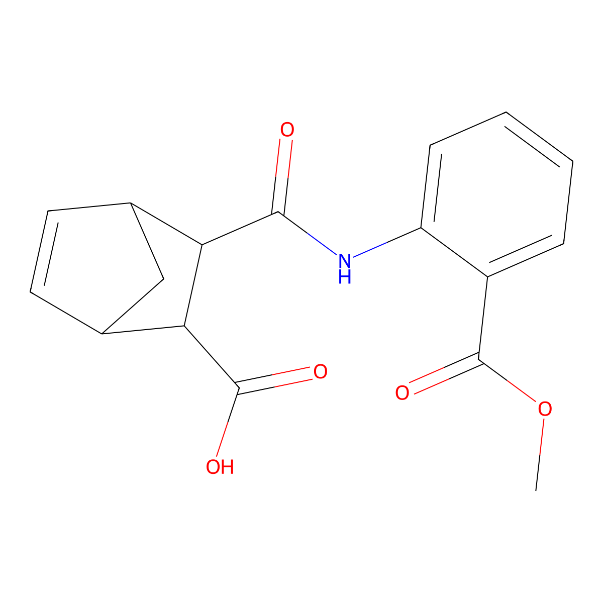 Bicyclo[2.2.1]hept-5-ene-2-carboxylic acid, 3-[[[2-(methoxycarbonyl)phenyl]amino]carbonyl]- molecular structure, CAS 1212240-05-5