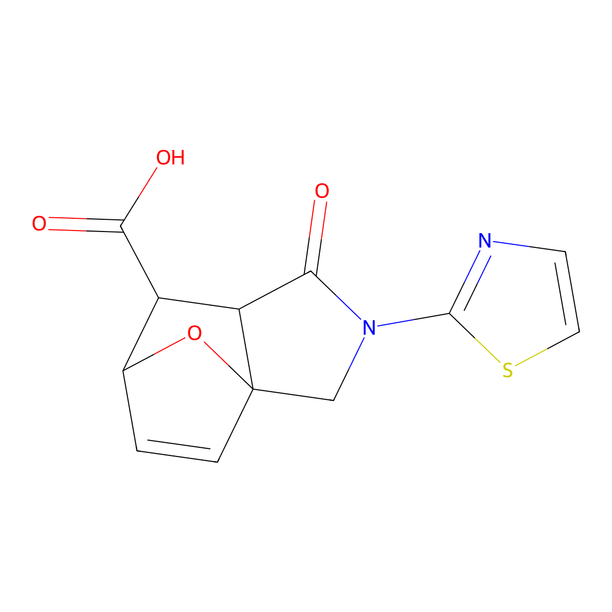1-Oxo-2-(1,3-thiazol-2-yl)-1,2,3,6,7,7a-hexahydro-3a,6-epoxyisoindole-7-carboxylic acid molecular structure, CAS 1212243-88-3