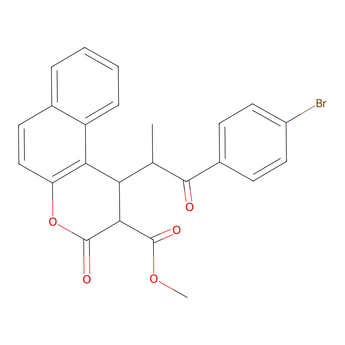 methyl 1-(1-(4-bromophenyl)-1-oxopropan-2-yl)-3-oxo-2,3-dihydro-1H-benzo[f]chromene-2-carboxylate molecular structure, CAS 1212248-69-5