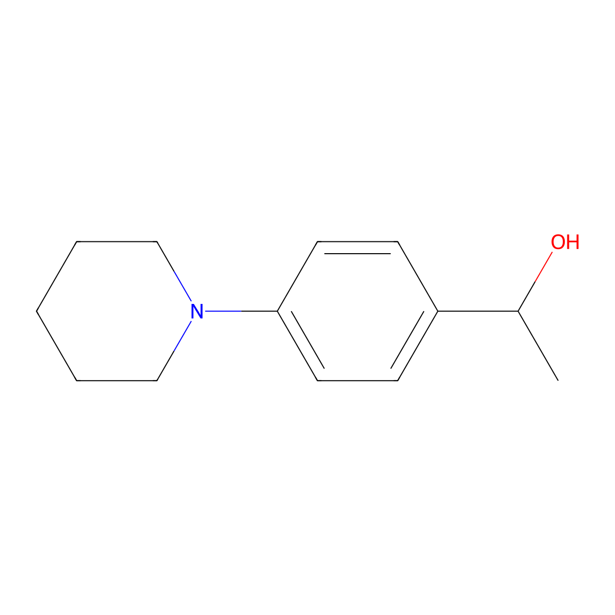 (1S)-1-[4-(Piperidin-1-yl)phenyl]ethan-1-ol molecular structure, CAS 1212249-63-2
