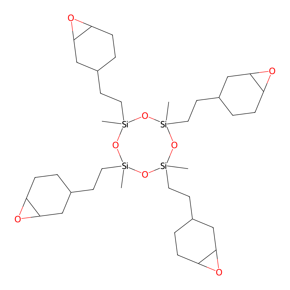 2,4,6,8-Tetra[2-(3,4-epoxycyclohexylethyl)]tetramethylcyclotetrasiloxane molecular structure, CAS 121225-98-7
