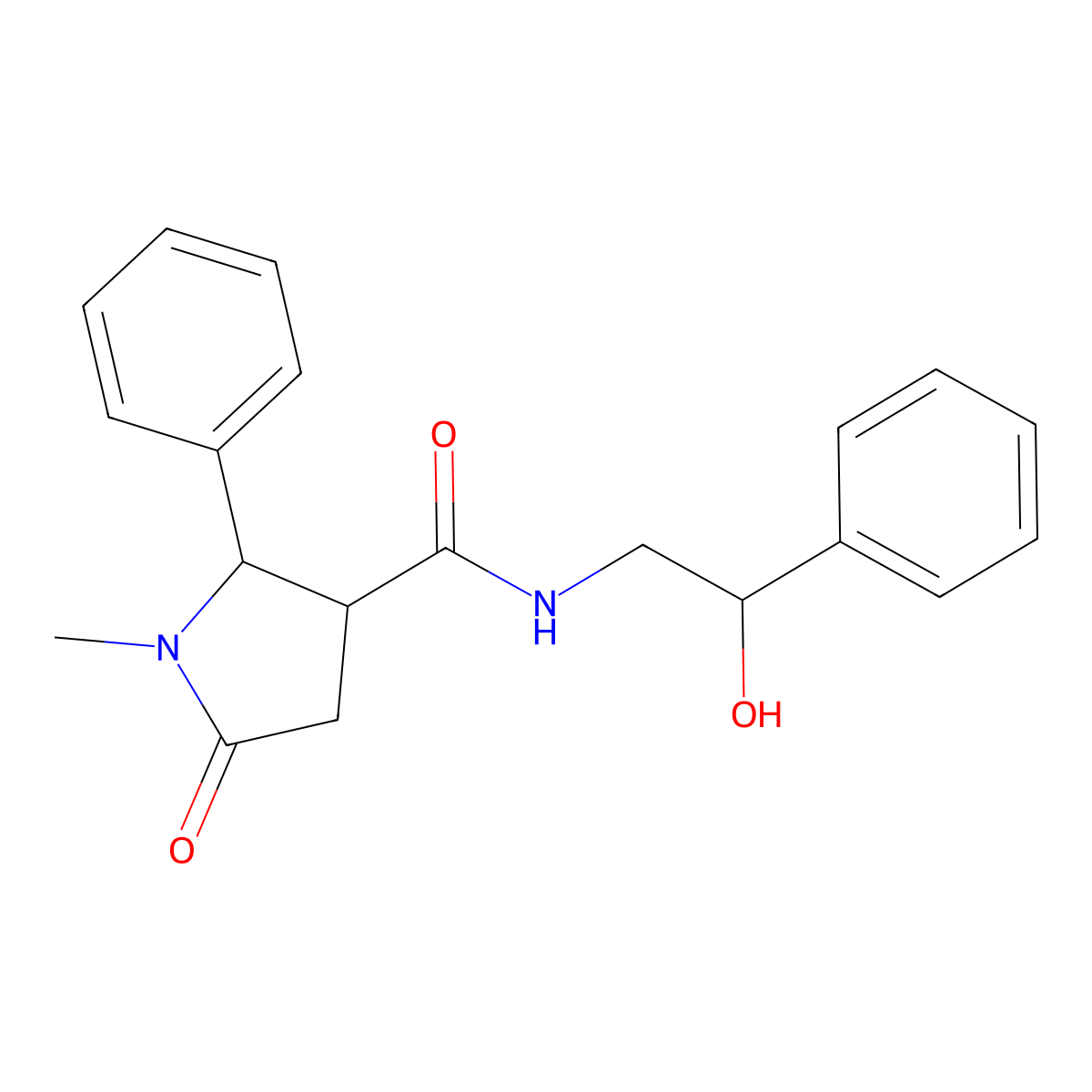 N-(2-hydroxy-2-phenylethyl)-1-methyl-5-oxo-2-phenylpyrrolidine-3-carboxamide molecular structure, CAS 1212250-35-5