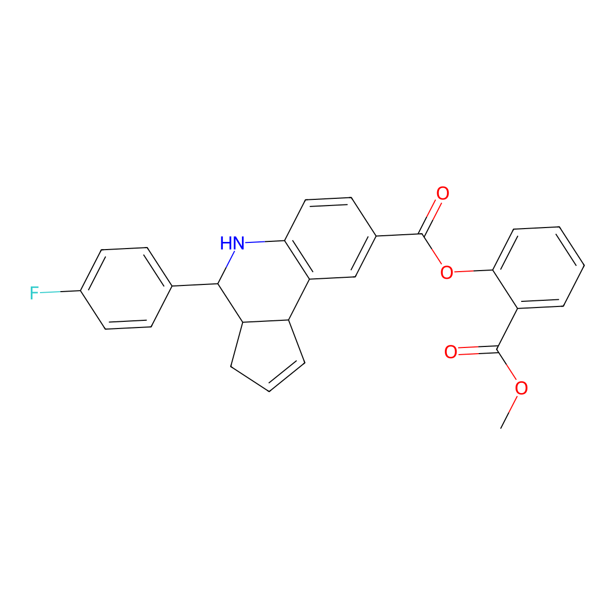 (2-methoxycarbonylphenyl) 4-(4-fluorophenyl)-3a,4,5,9b-tetrahydro-3H-cyclopenta[c]quinoline-8-carboxylate molecular structure, CAS 1212253-74-1