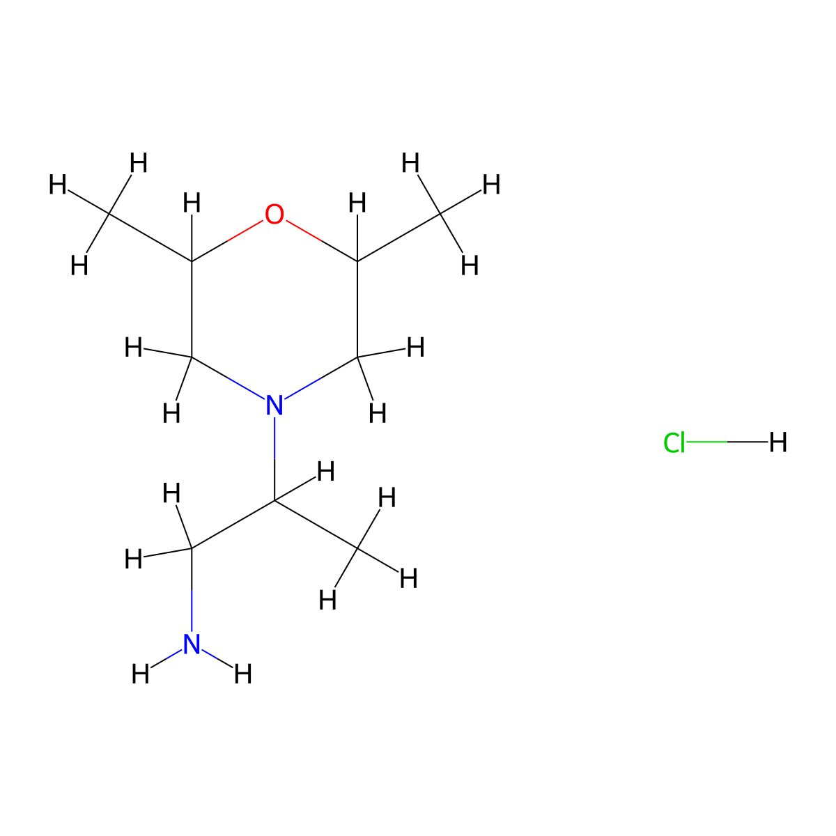 2-(2,6-Dimethylmorpholin-4-yl)propan-1-amine hydrochloride molecular structure, CAS 1212257-51-6