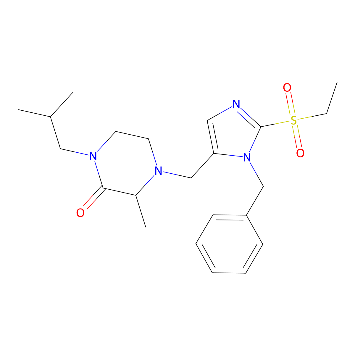 (3S)-4-[[2-(Ethylsulfonyl)-1-(phenylmethyl)-1H-imidazol-5-yl]methyl]-3-methyl-1-(2-methylpropyl)-2-piperazinone molecular structure, CAS 1212257-54-9