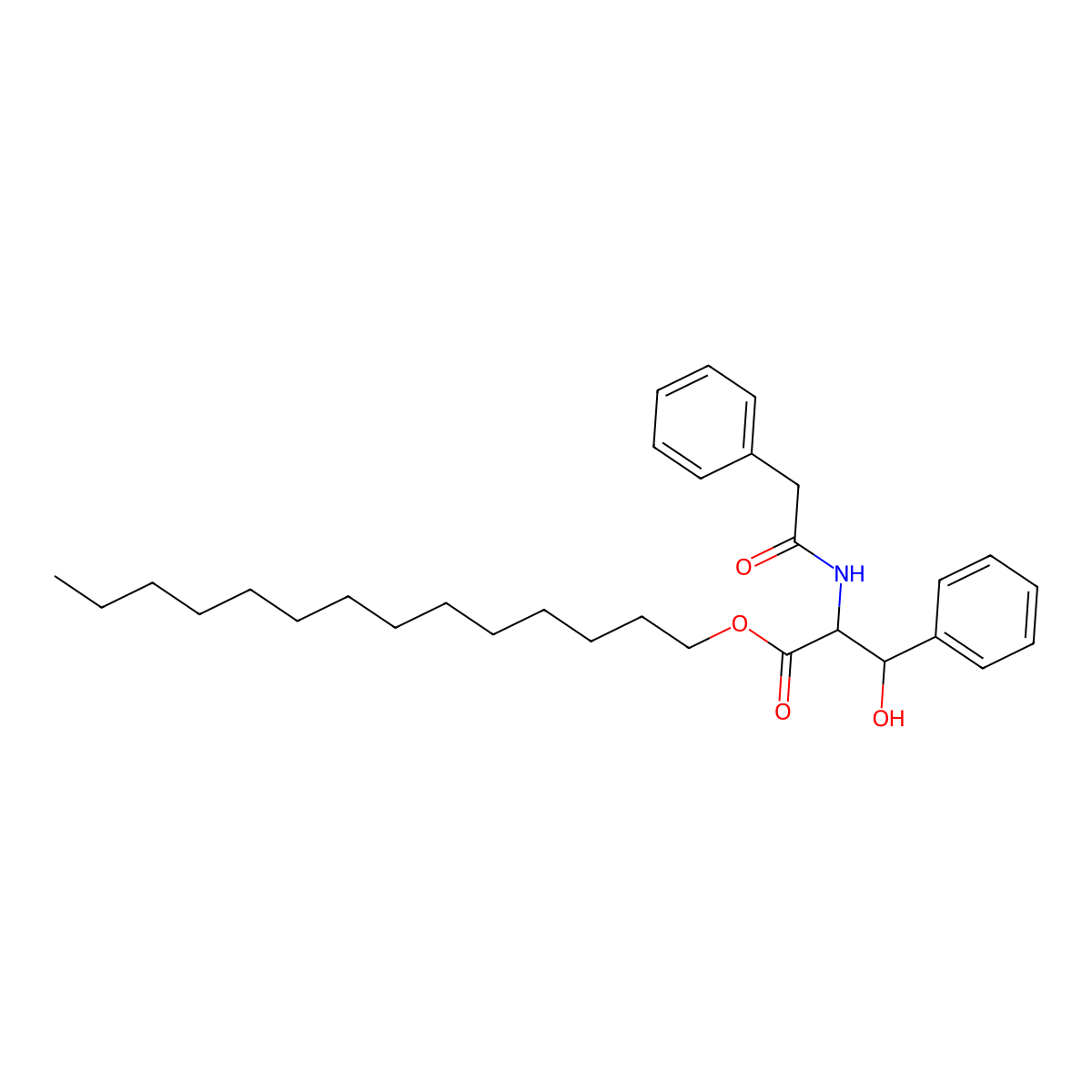(2R,3S)-tetradecyl 3-hydroxy-3-phenyl-2-(2-phenylacetamido)propanoate molecular structure, CAS 1212260-71-3