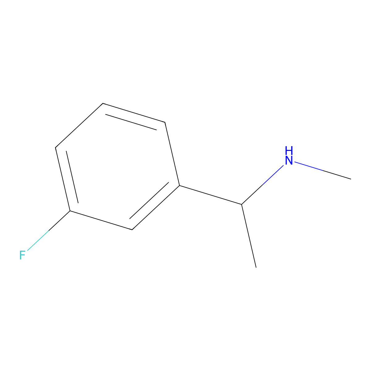 (S)-1-(3-Fluorophenyl)-N-methylethanamine molecular structure, CAS 1212261-04-5