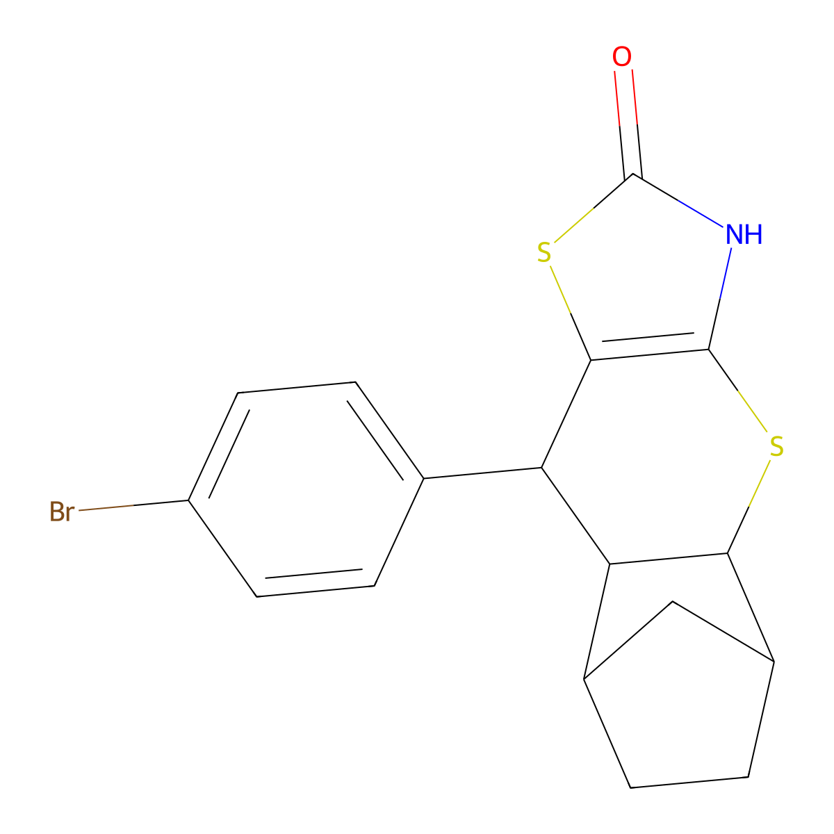9-(4-bromophenyl)-3,4a,5,6,7,8,8a,9-octahydro-2H-5,8-methanothiochromeno[2,3-d][1,3]thiazol-2-one molecular structure, CAS 1212262-03-7