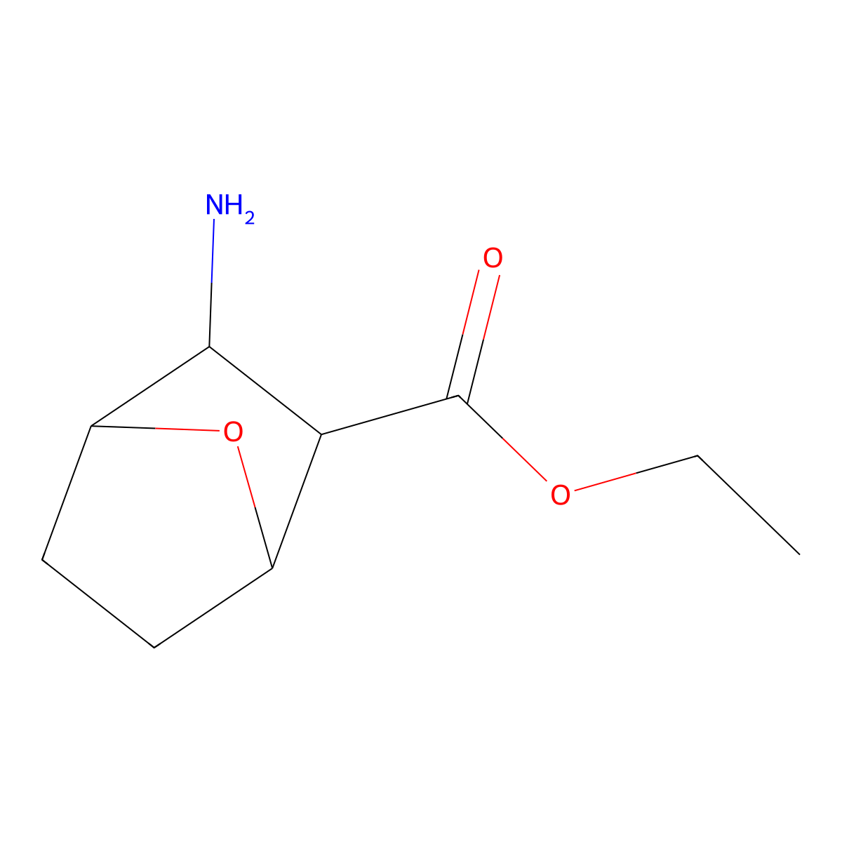 Ethyl 3-amino-7-oxabicyclo[2.2.1]heptane-2-carboxylate molecular structure, CAS 1212263-59-6