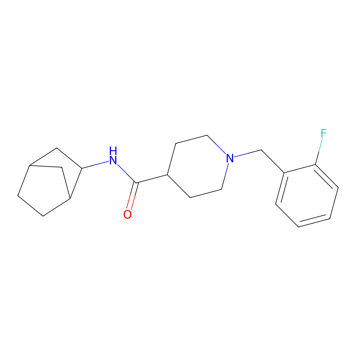 N-(bicyclo[2.2.1]hept-2-yl)-1-(2-fluorobenzyl)piperidine-4-carboxamide molecular structure, CAS 1212263-76-7