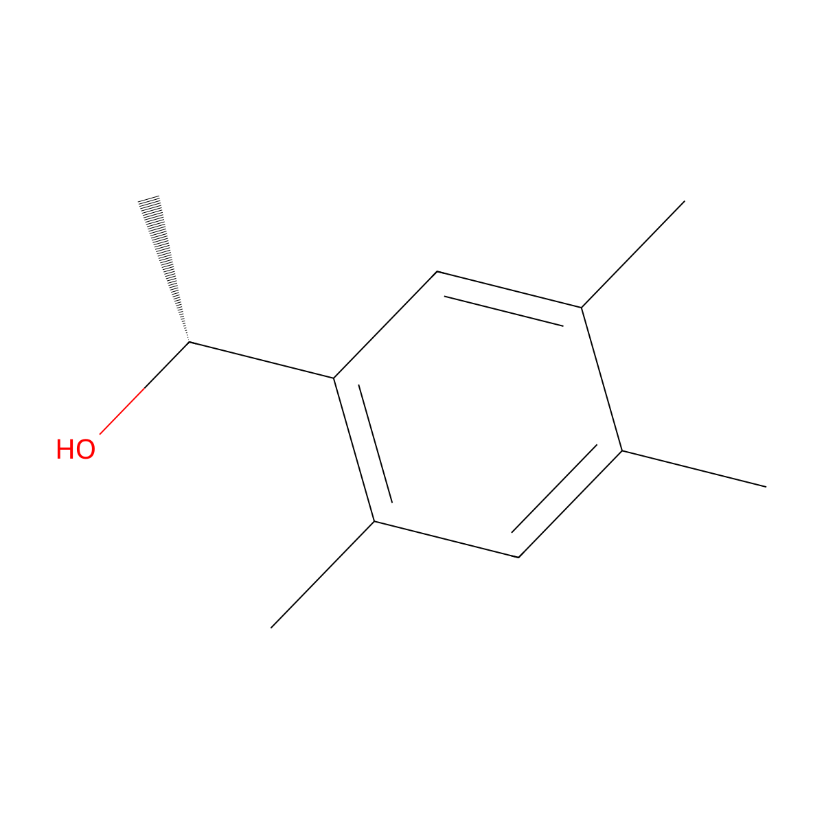 (1R)-1-(2,4,5-trimethylphenyl)ethan-1-ol molecular structure, CAS 1212266-33-5