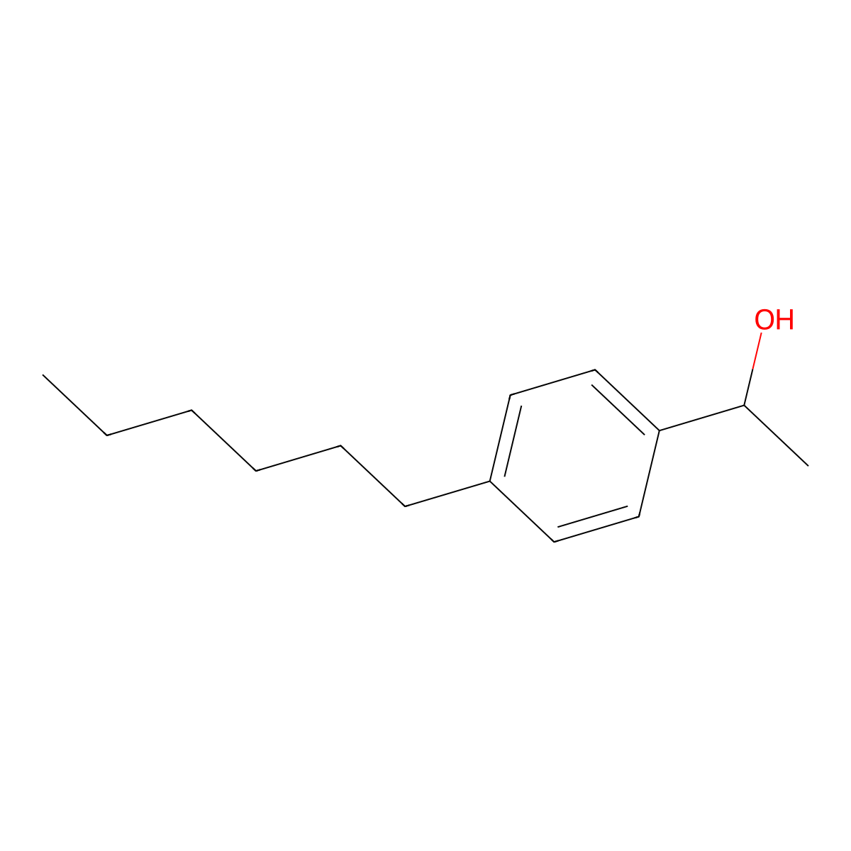 (1S)-1-(4-hexylphenyl)ethanol molecular structure, CAS 1212267-77-0