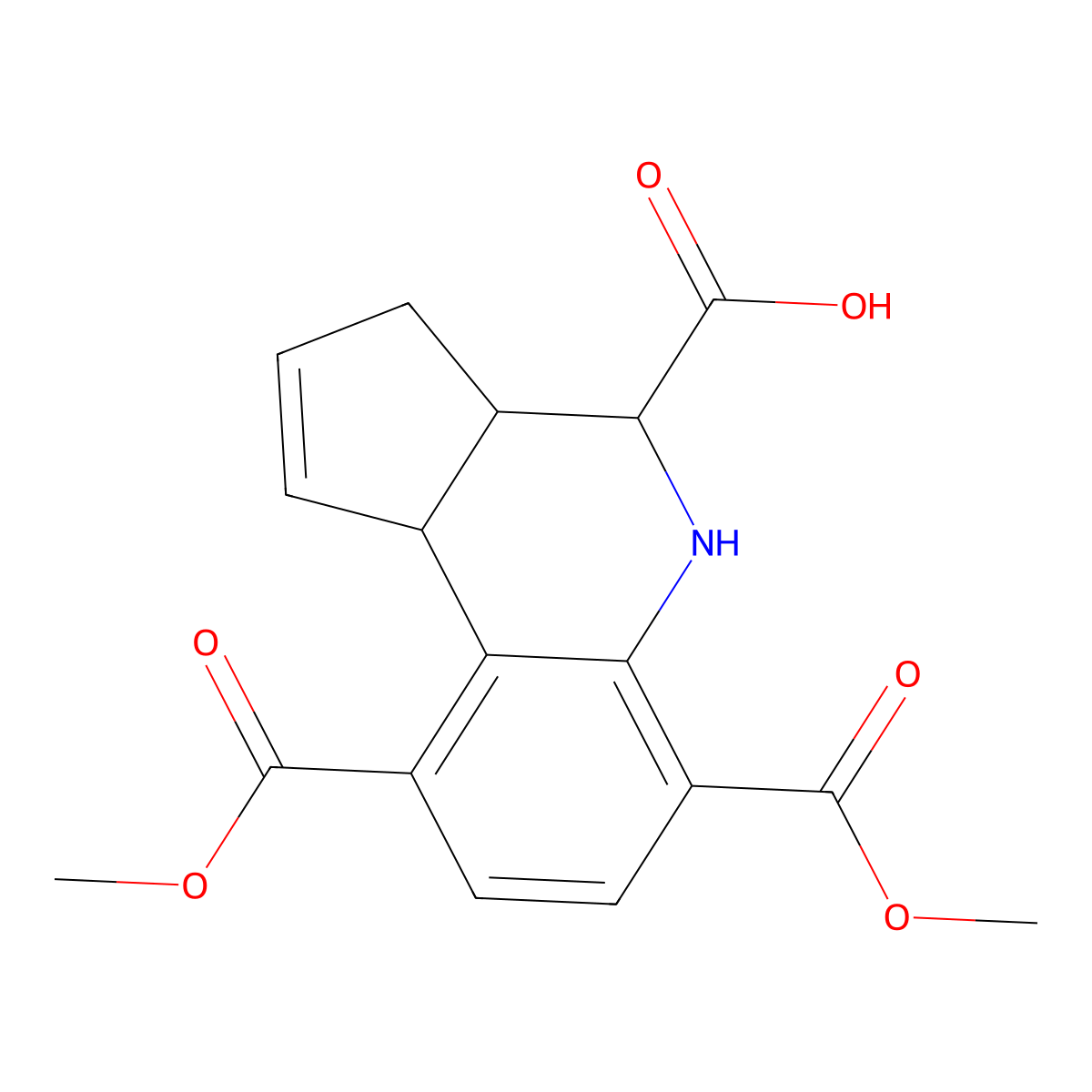 (3aR,4S,9bS)-6,9-bis(methoxycarbonyl)-3a,4,5,9b-tetrahydro-3H-cyclopenta[c]quinoline-4-carboxylic acid molecular structure, CAS 1212269-52-7