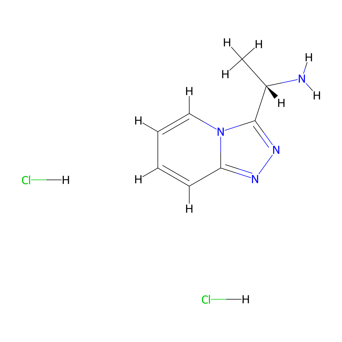 (1S)-1-((1,2,4)triazolo(4,3-a)pyridin-3-yl)ethan-1-amine dihydrochloride molecular structure, CAS 1212273-45-4
