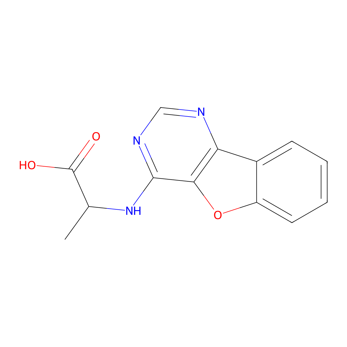 Benzofuro[3,2-d]pyrimidin-4-yl-D-alanine molecular structure, CAS 1212274-58-2