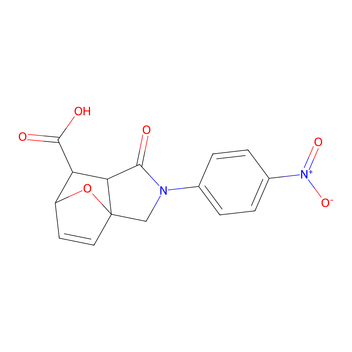 2-(4-Nitrophenyl)-1-oxo-1,2,3,6,7,7a-hexahydro-3a,6-epoxyisoindole-7-carboxylic acid molecular structure, CAS 1212274-75-3