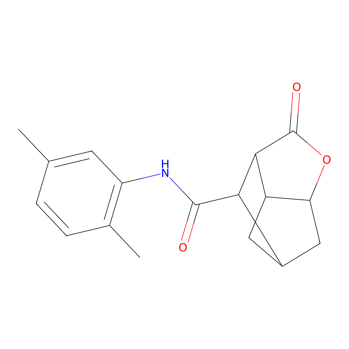 N-(2,5-dimethylphenyl)-2-oxohexahydro-2H-3,5-methanocyclopenta[b]furan-7-carboxamide molecular structure, CAS 1212278-02-8