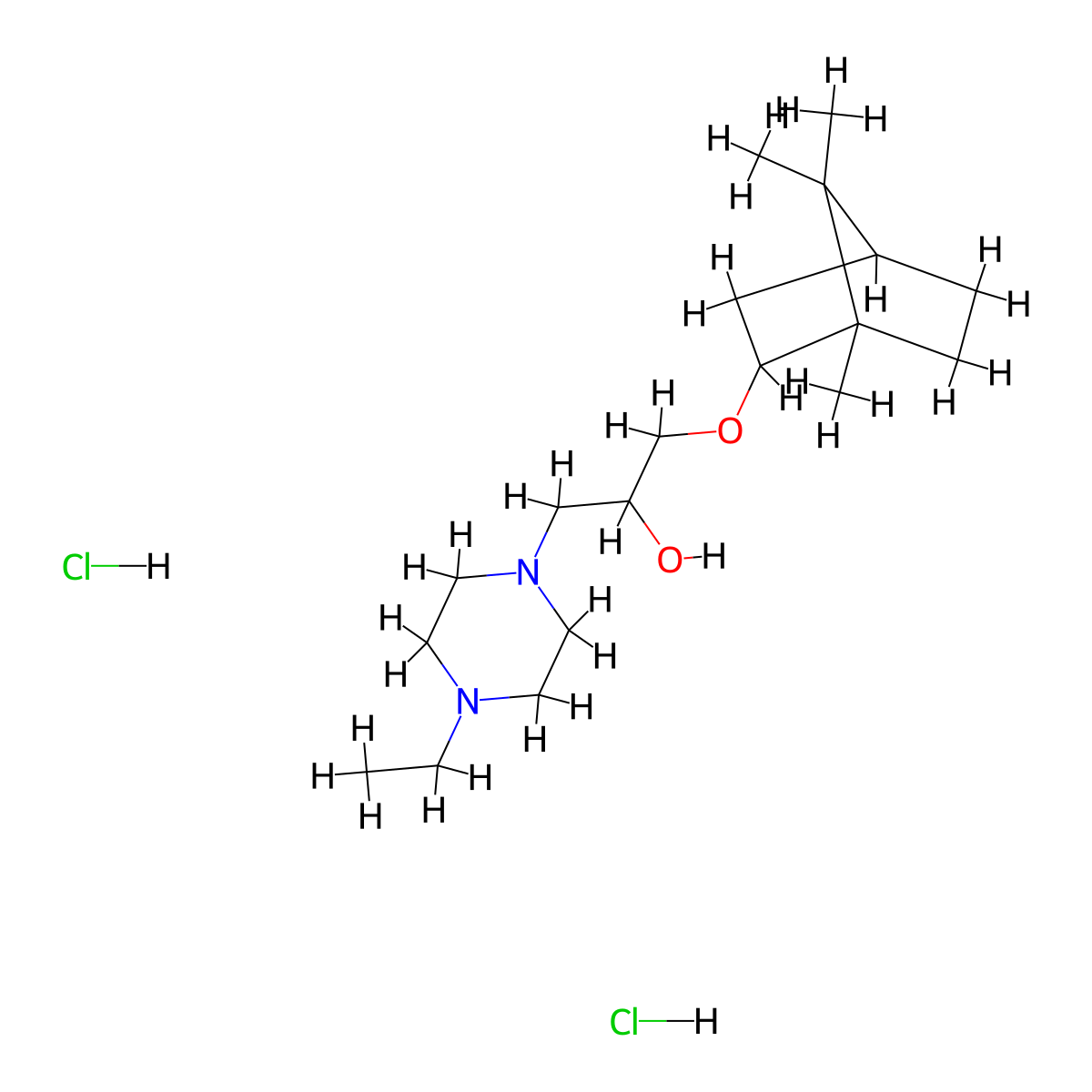 1-(4-ethylpiperazin-1-yl)-3-(((1S,4R)-1,7,7-trimethylbicyclo[2.2.1]heptan-2-yl)oxy)propan-2-ol dihydrochloride molecular structure, CAS 1212278-91-5