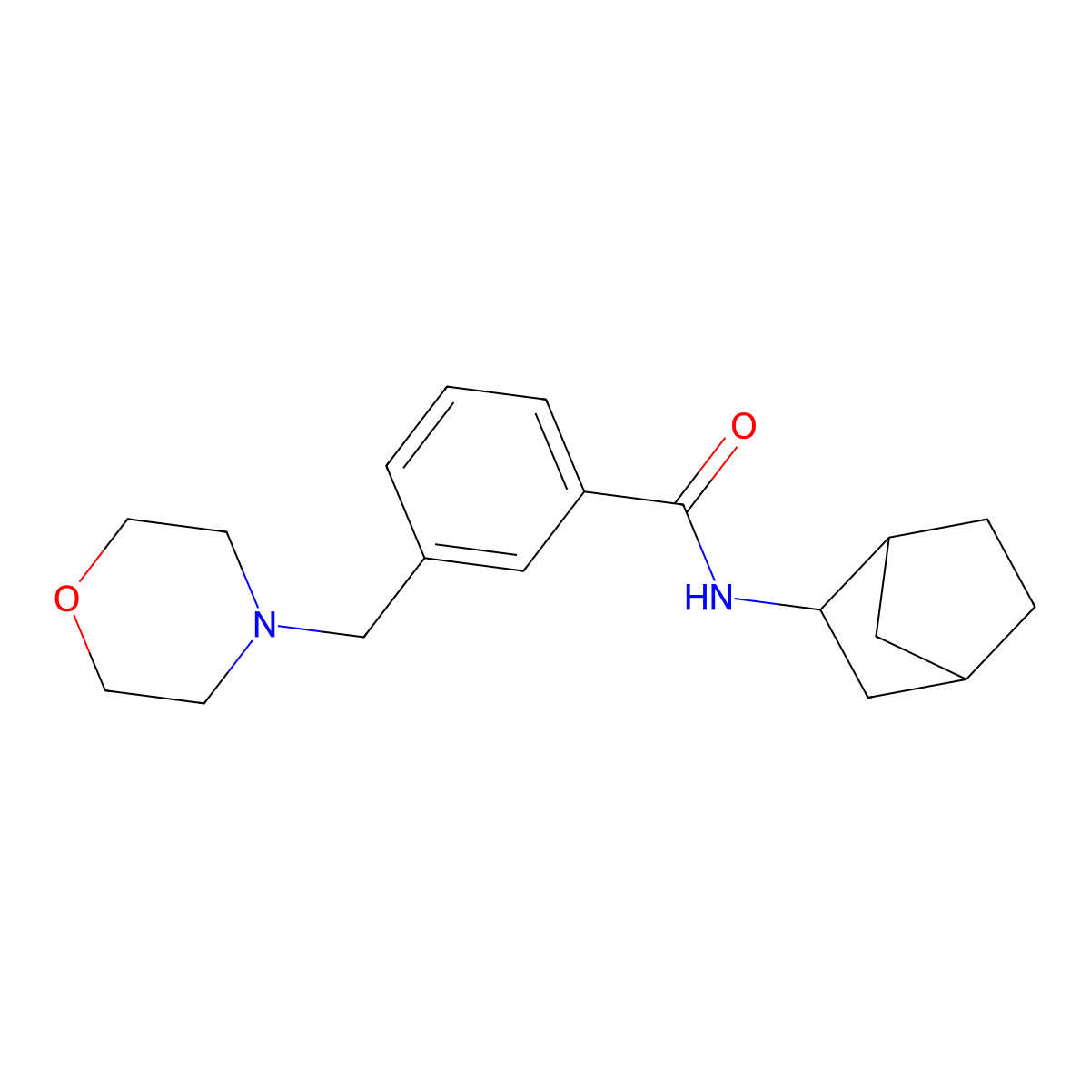 N-(bicyclo[2.2.1]hept-2-yl)-3-(morpholin-4-ylmethyl)benzamide molecular structure, CAS 1212279-26-9