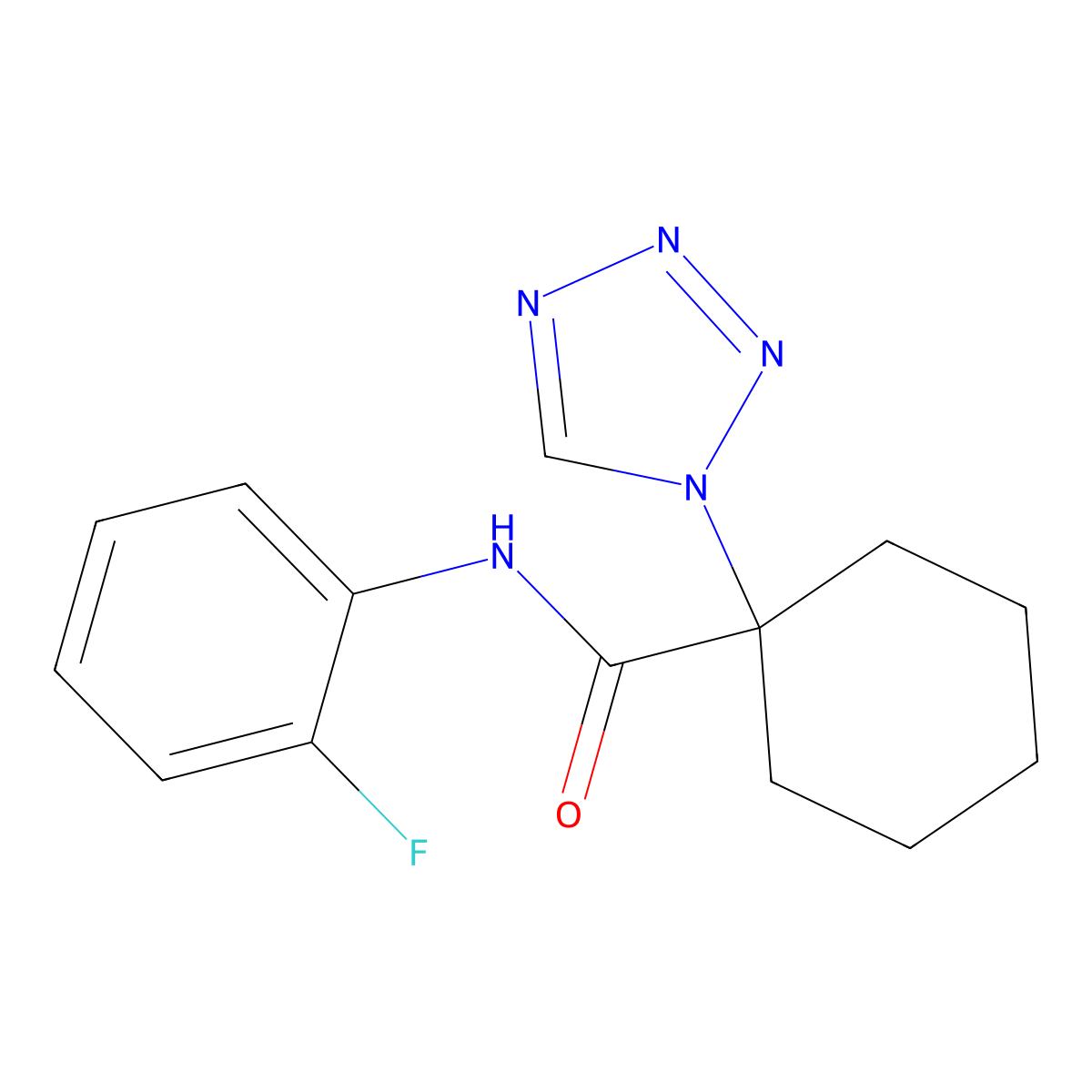 N-(2-fluorophenyl)-1-(1H-tetrazol-1-yl)cyclohexanecarboxamide molecular structure, CAS 1212281-79-2