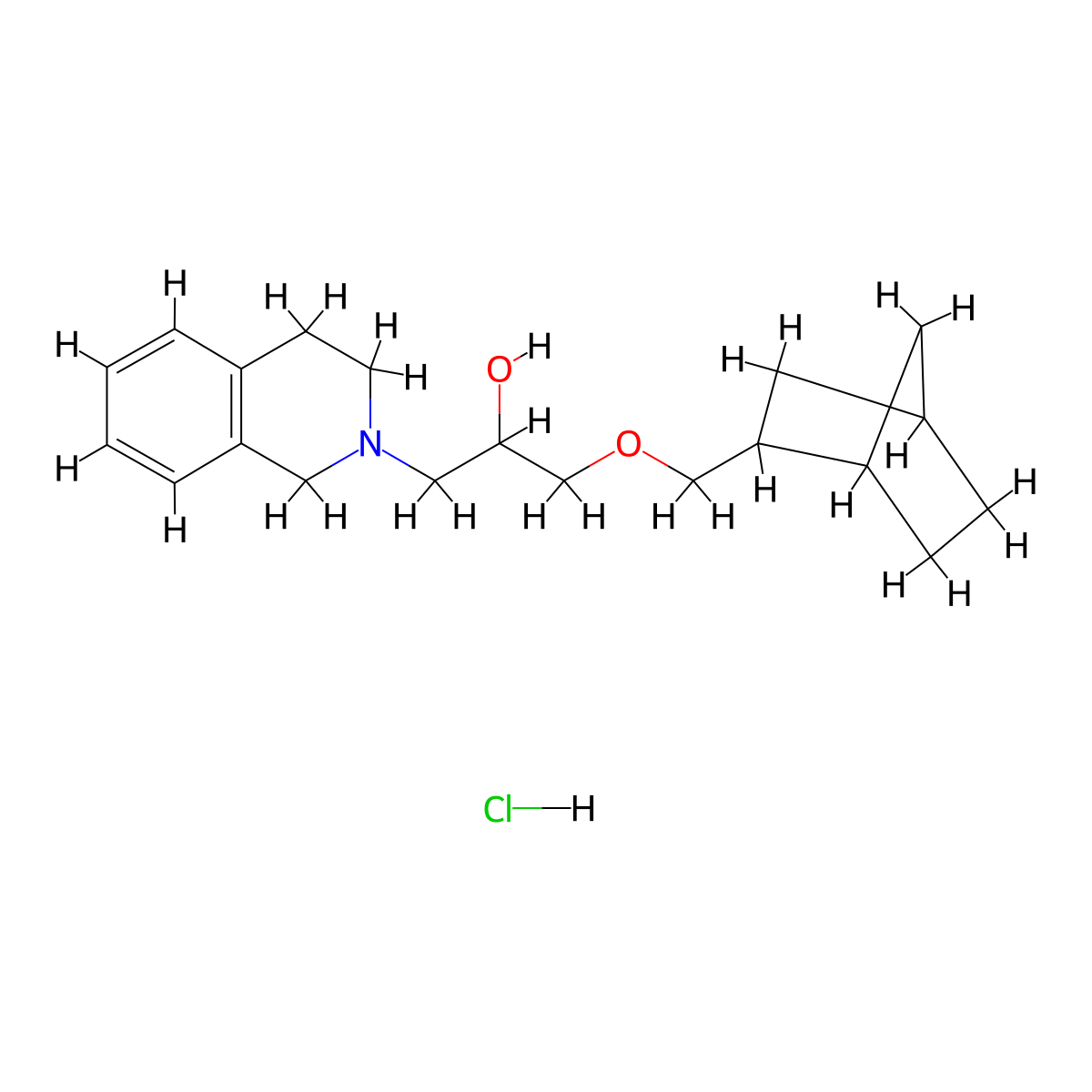 1-((1R,4S)-bicyclo[2.2.1]heptan-2-ylmethoxy)-3-(3,4-dihydroisoquinolin-2(1H)-yl)propan-2-ol hydrochloride molecular structure, CAS 1212282-83-1