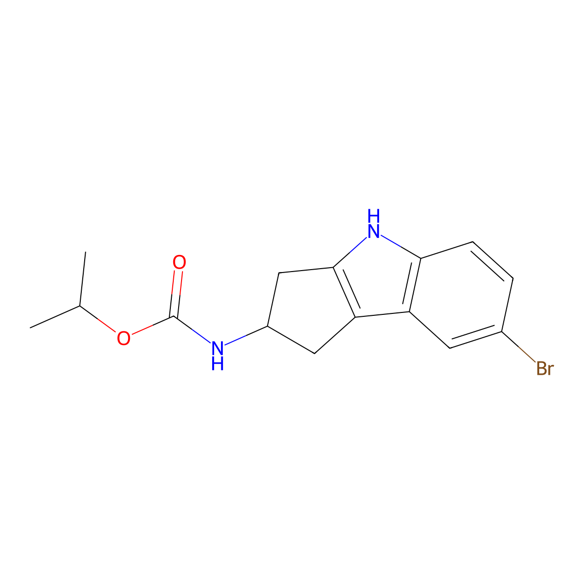 propan-2-yl N-[(2S)-7-bromo-1H,2H,3H,4H-cyclopenta[b]indol-2-yl]carbamate molecular structure, CAS 1212283-31-2