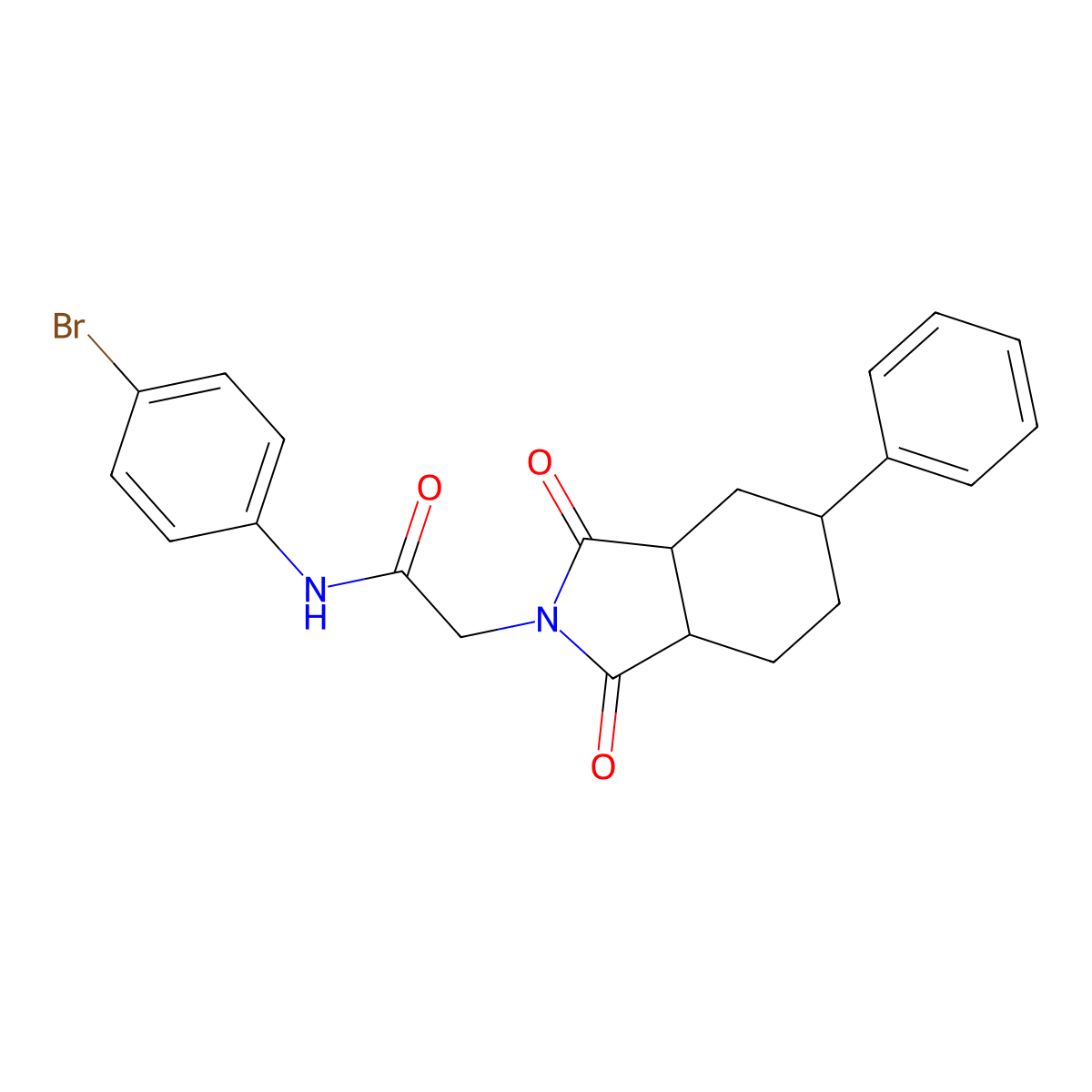 N-(4-bromophenyl)-2-(1,3-dioxo-5-phenyloctahydro-2H-isoindol-2-yl)acetamide molecular structure, CAS 1212284-61-1