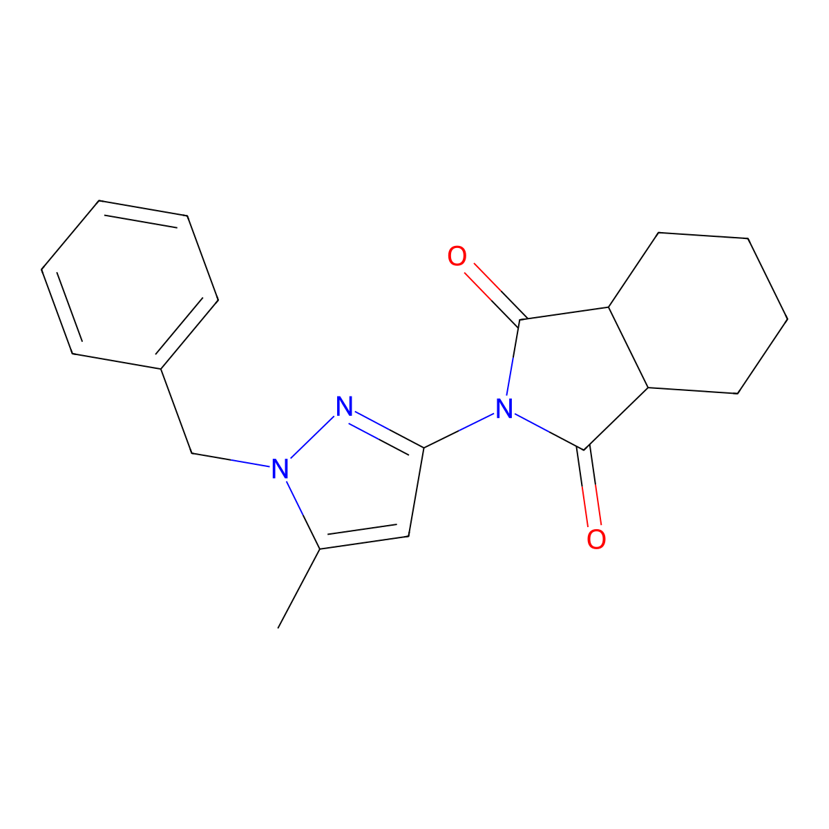 (3aR,7aS)-2-(1-benzyl-5-methyl-1H-pyrazol-3-yl)hexahydro-1H-isoindole-1,3(2H)-dione molecular structure, CAS 1212286-06-0