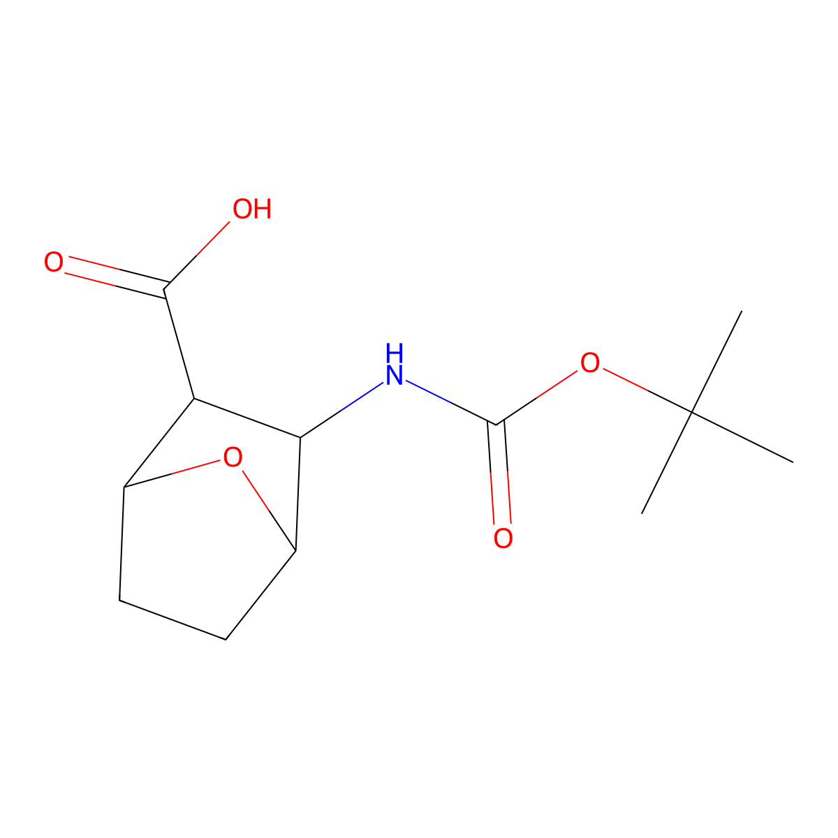 rac-(1R,2S,3R,4S)-3-{[(tert-butoxy)carbonyl]amino}-7-oxabicyclo[2.2.1]heptane-2-carboxylic acid molecular structure, CAS 1212286-70-8