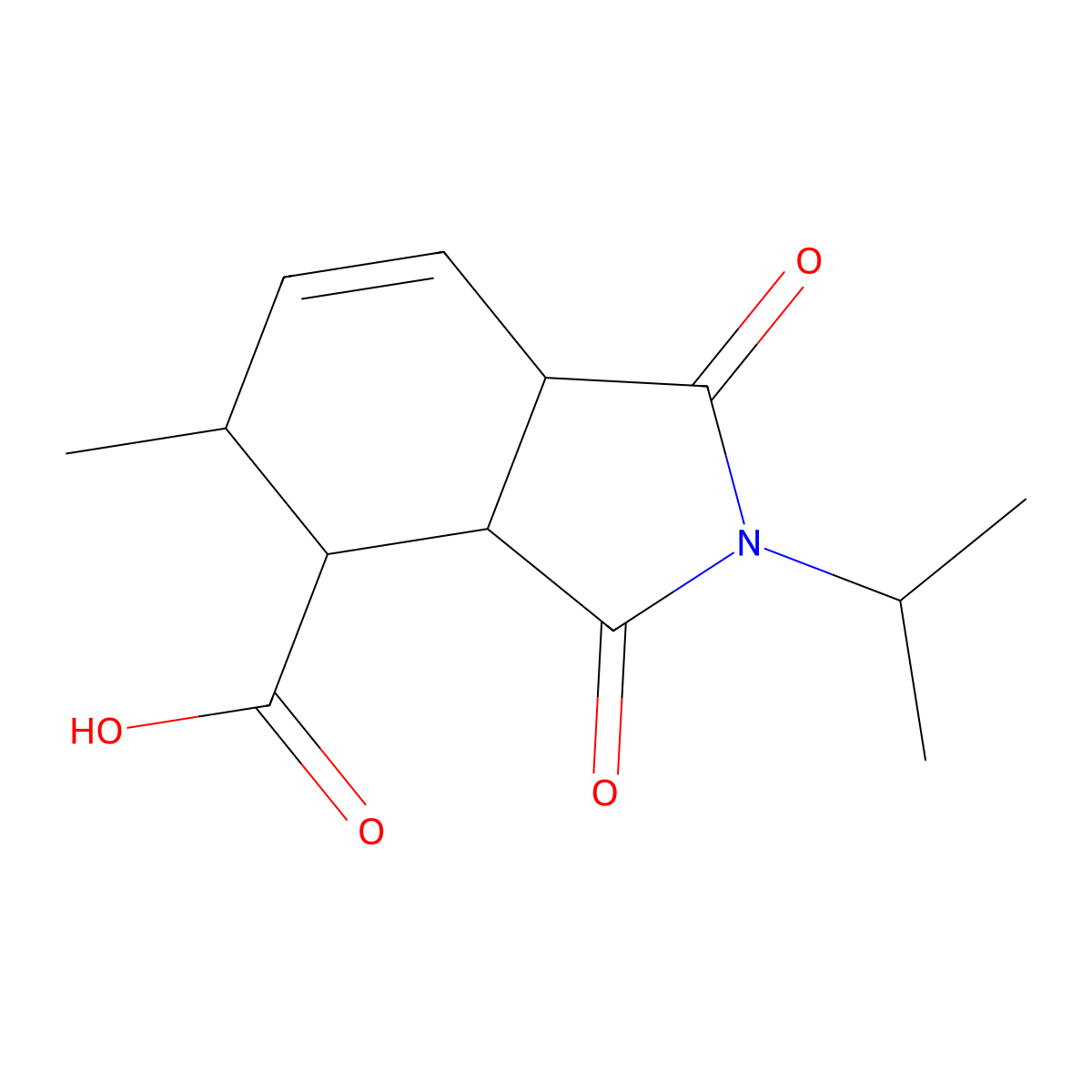 5-methyl-1,3-dioxo-2-(propan-2-yl)-2,3,3a,4,5,7a-hexahydro-1H-isoindole-4-carboxylic acid molecular structure, CAS 1212287-17-6