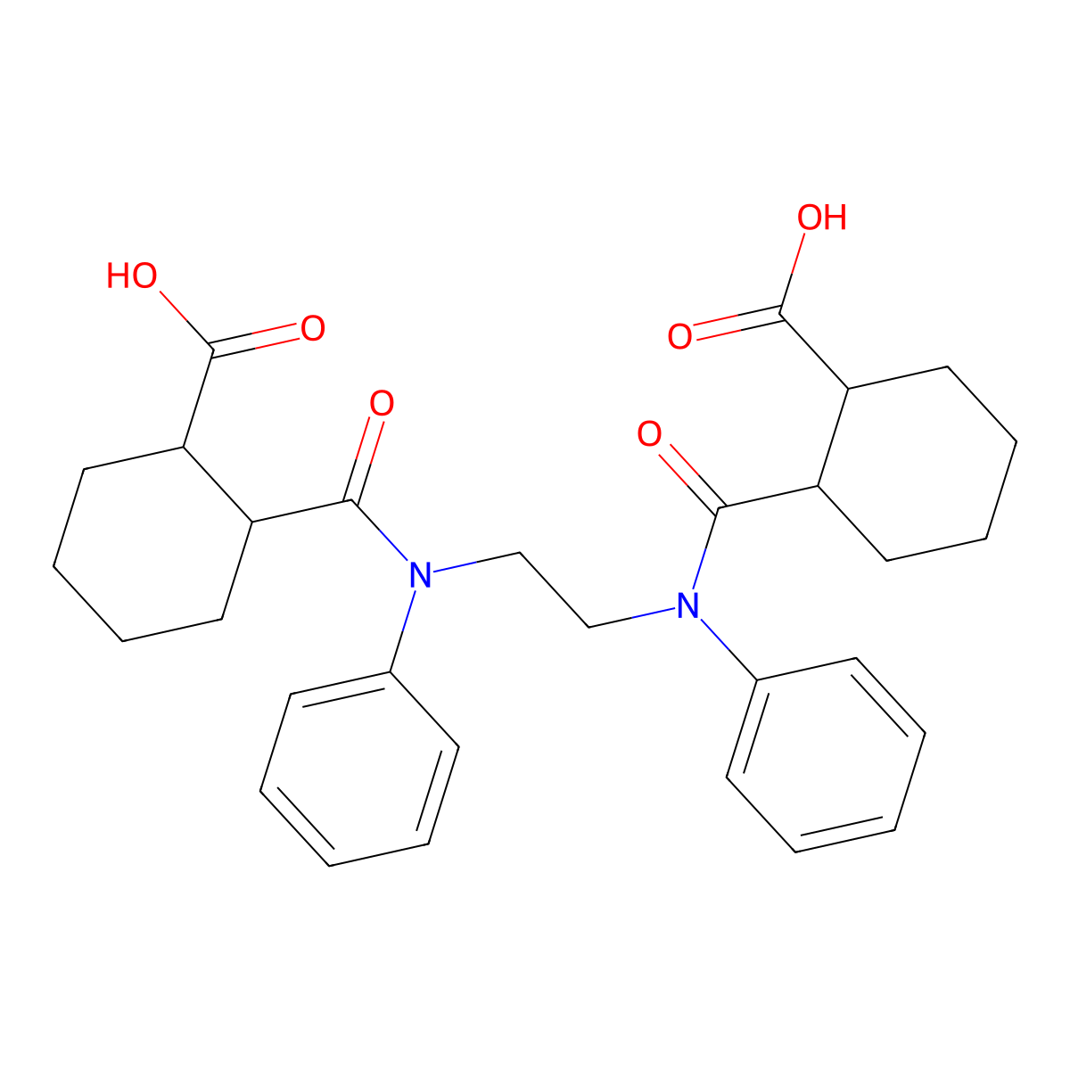 2-[2-(N-(2-carboxycyclohexanecarbonyl)anilino)ethyl-phenylcarbamoyl]cyclohexane-1-carboxylic acid molecular structure, CAS 1212289-11-6