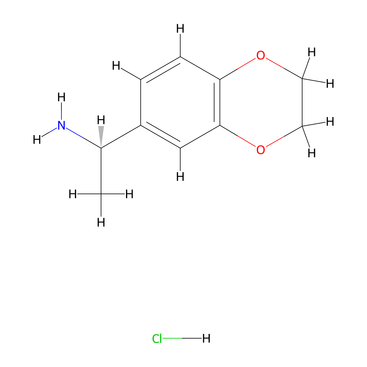(1R)-1-(2,3-dihydro-1,4-benzodioxin-6-yl)ethan-1-amine hydrochloride molecular structure, CAS 1212291-95-6