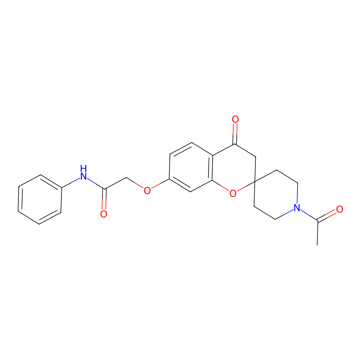 2-[(1'-acetyl-4-oxo-3,4-dihydrospiro[chromene-2,4'-piperidin]-7-yl)oxy]-N-phenylacetamide molecular structure, CAS 1212293-80-5