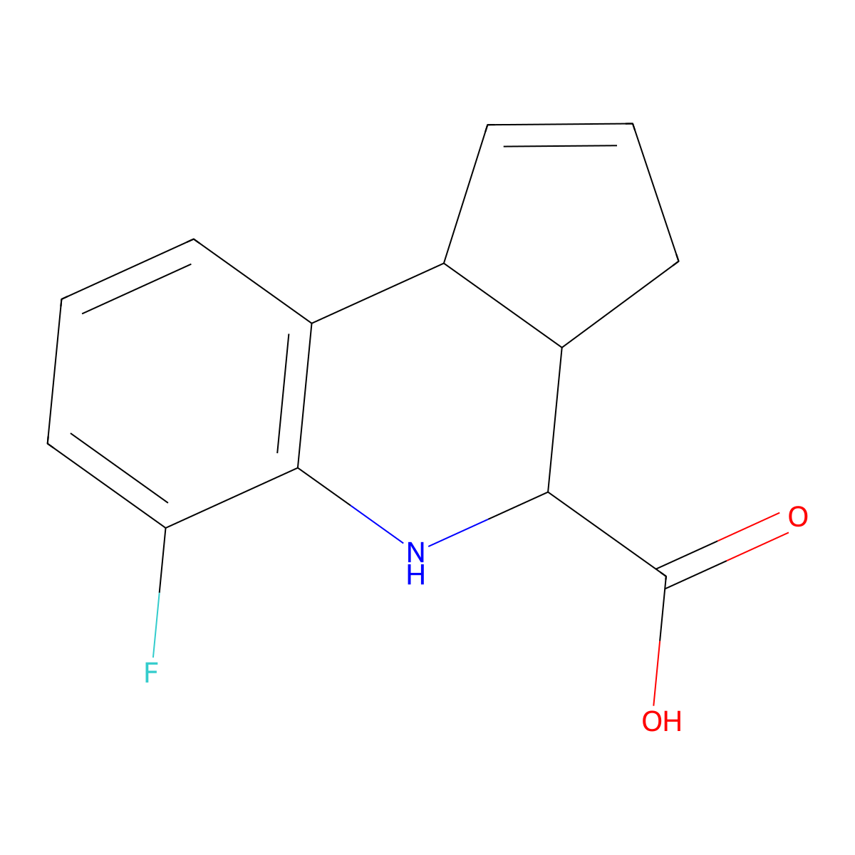 6-fluoro-3a,4,5,9b-tetrahydro-3H-cyclopenta[c]quinoline-4-carboxylic acid molecular structure, CAS 1212299-60-9