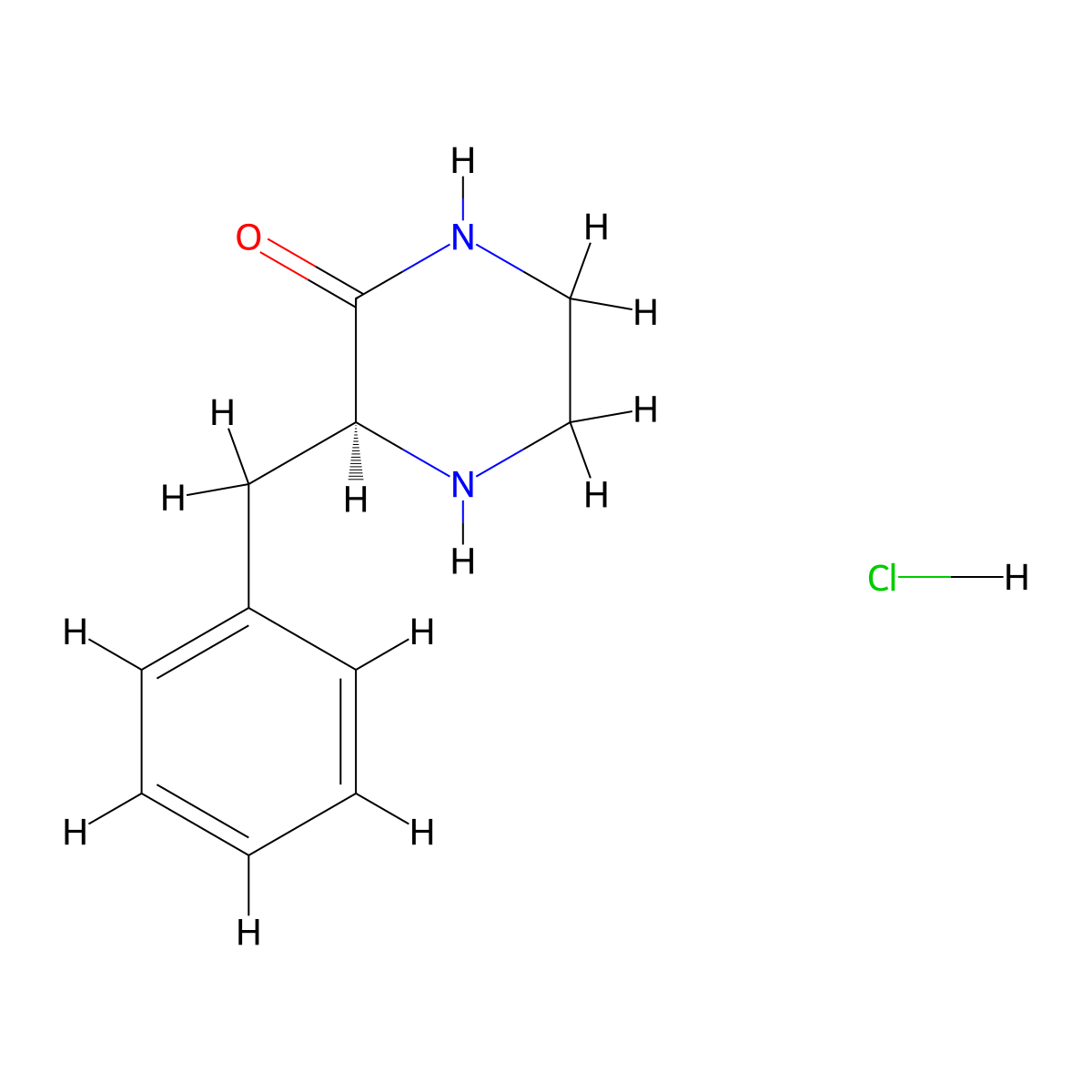 (3S)-3-Benzyl-2-piperazinone hydrochloride molecular structure, CAS 1212300-41-8