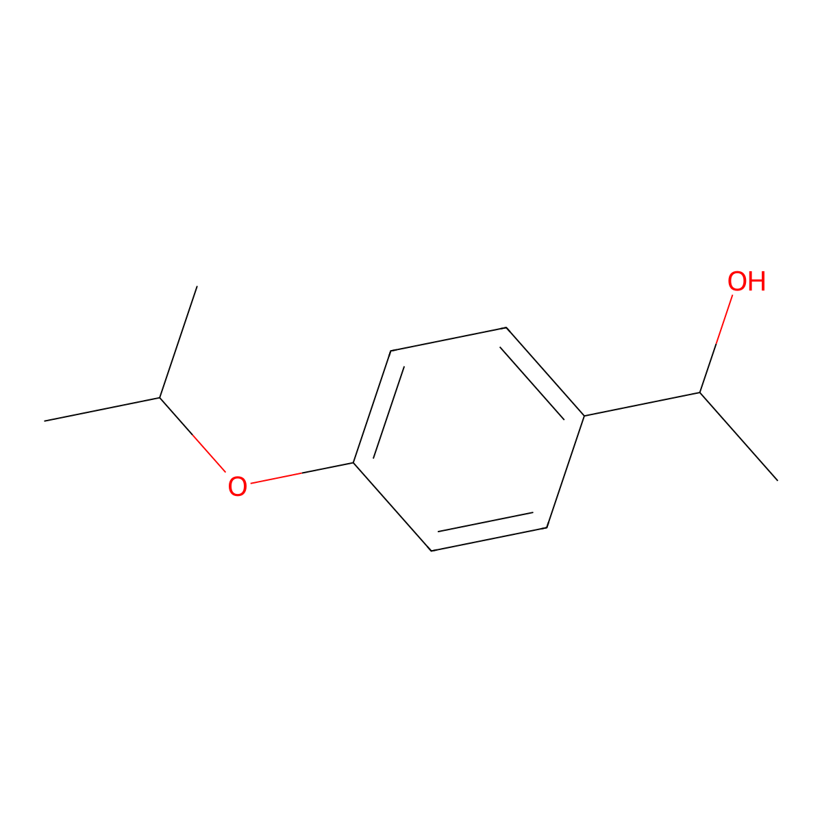 (1R)-1-(4-(propan-2-yloxy)phenyl)ethan-1-ol molecular structure, CAS 1212301-05-7