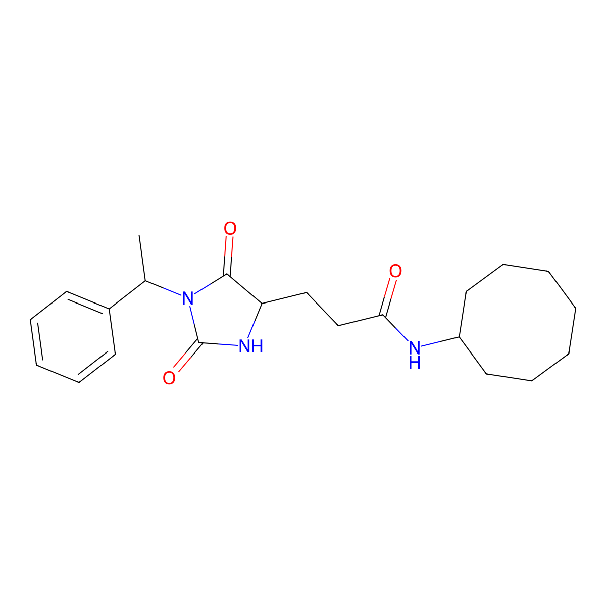 N-cyclooctyl-3-{(4S)-2,5-dioxo-1-[(1S)-1-phenylethyl]imidazolidin-4-yl}propanamide molecular structure, CAS 1212301-33-1
