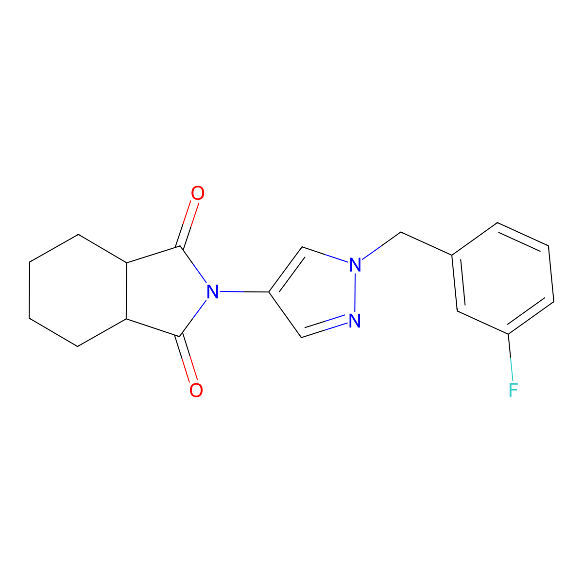 (3aR,7aS)-2-[1-(3-fluorobenzyl)-1H-pyrazol-4-yl]hexahydro-1H-isoindole-1,3(2H)-dione molecular structure, CAS 1212303-28-0