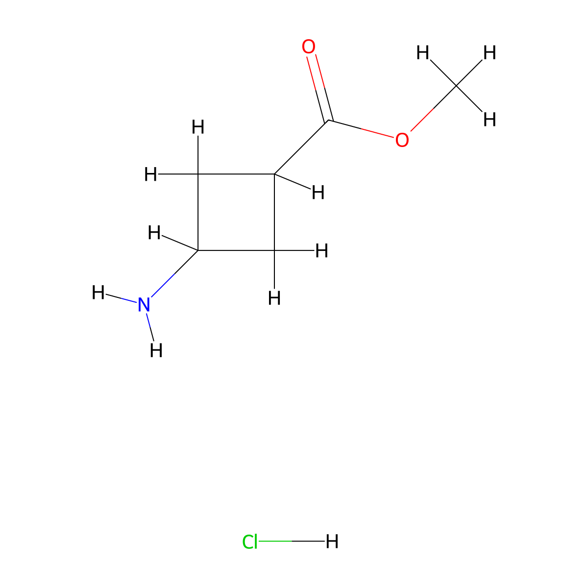 Methyl 3-aminocyclobutane-1-carboxylate hydrochloride molecular structure, CAS 1212304-86-3