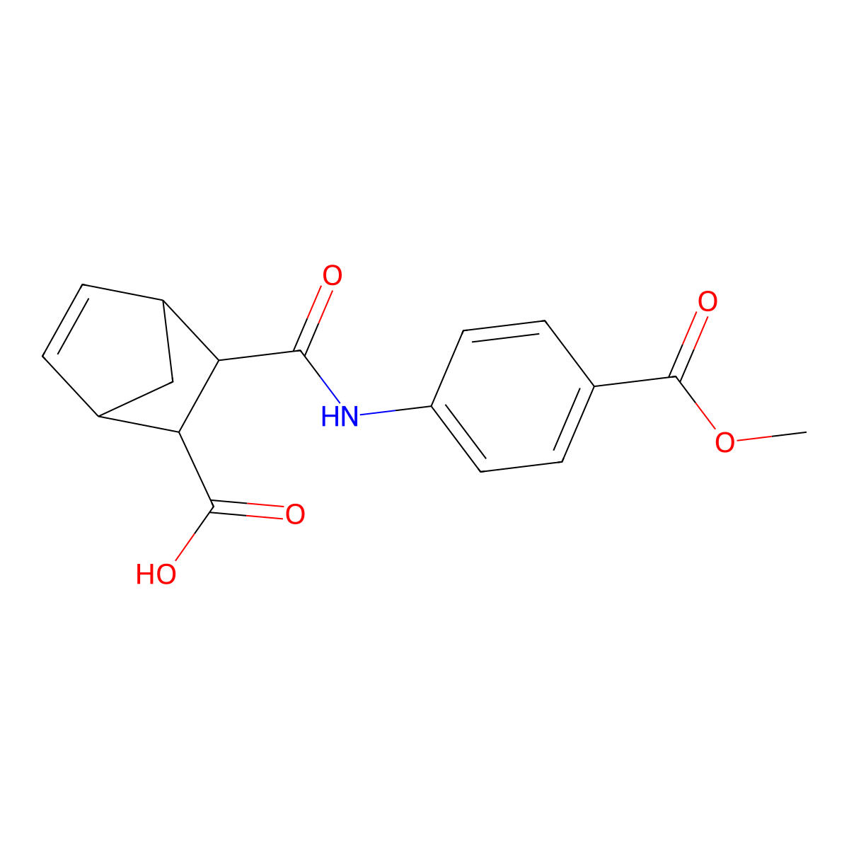 3-{[4-(Methoxycarbonyl)phenyl]carbamoyl}bicyclo[2.2.1]hept-5-ene-2-carboxylic acid molecular structure, CAS 1212308-11-6