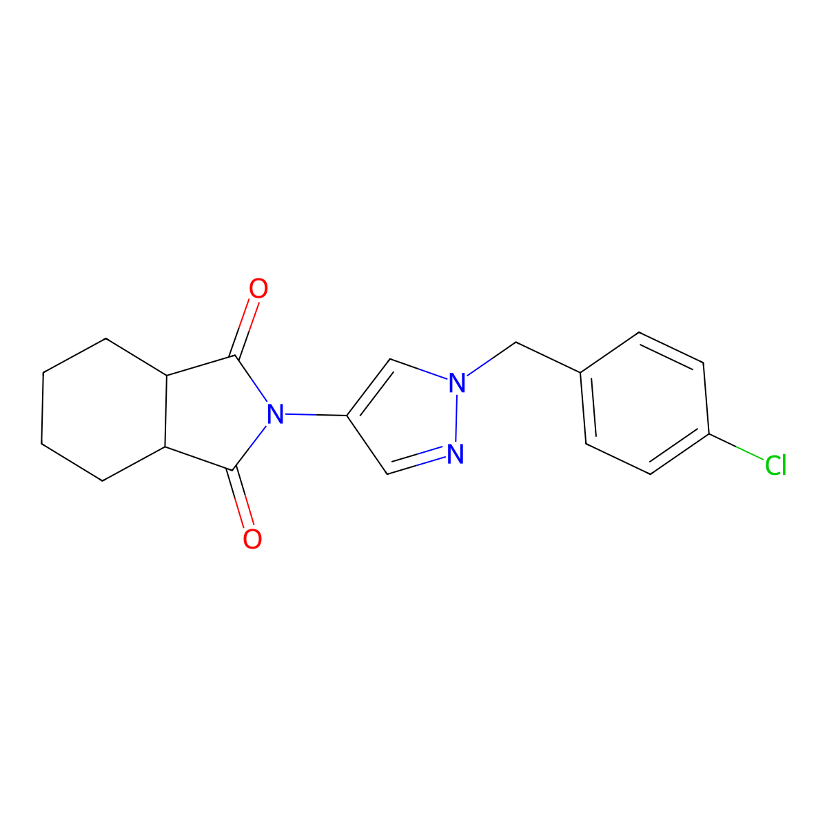 (3aR,7aS)-2-[1-(4-chlorobenzyl)-1H-pyrazol-4-yl]hexahydro-1H-isoindole-1,3(2H)-dione molecular structure, CAS 1212314-52-7