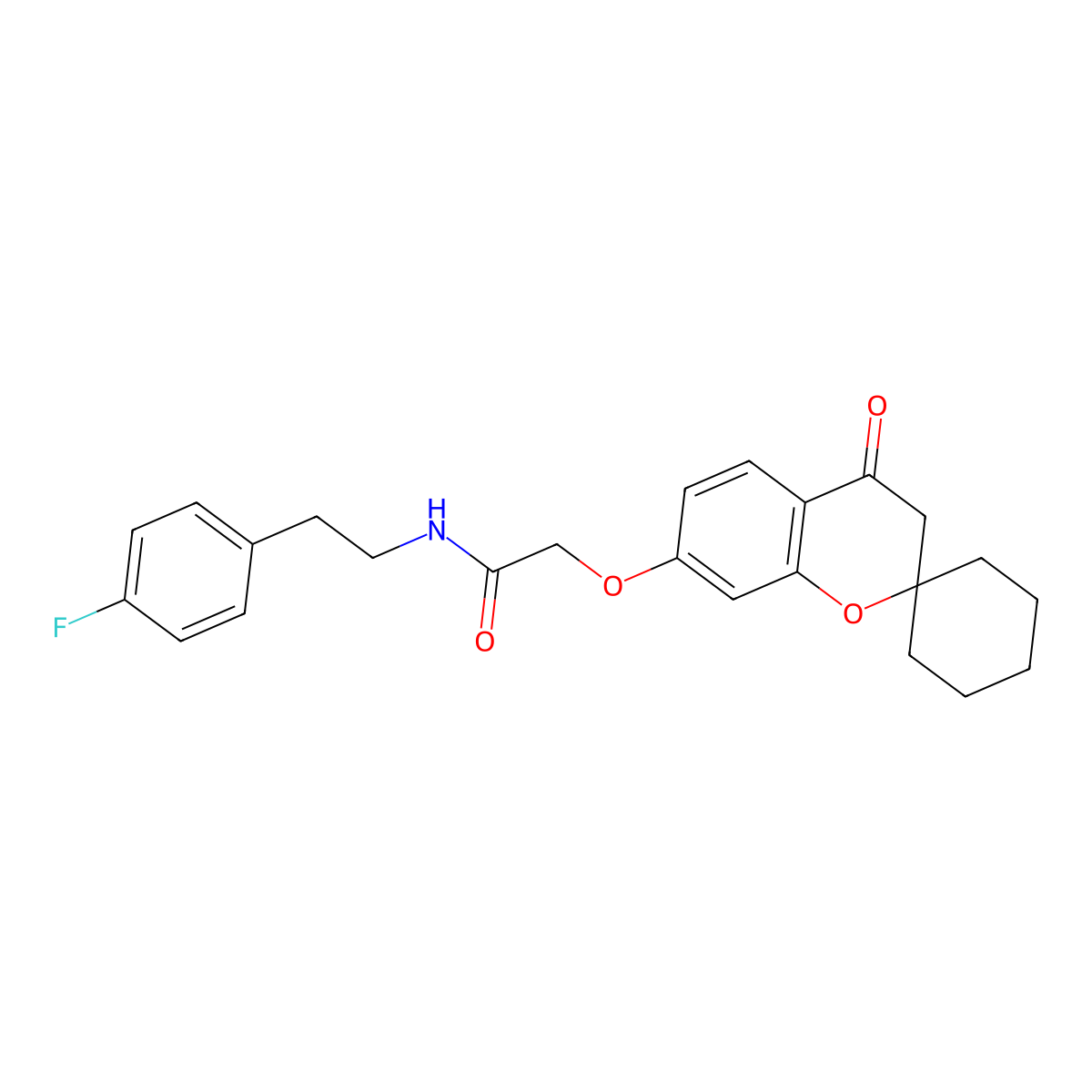 N-[2-(4-fluorophenyl)ethyl]-2-[(4-oxo-3,4-dihydrospiro[chromene-2,1'-cyclohexan]-7-yl)oxy]acetamide molecular structure, CAS 1212316-84-1