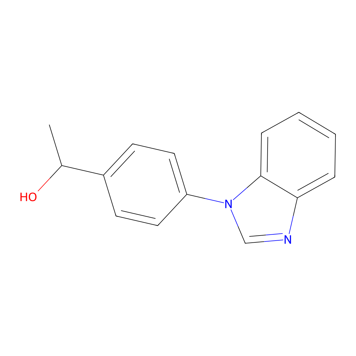 (1S)-1-[4-(1H-1,3-benzodiazol-1-yl)phenyl]ethan-1-ol molecular structure, CAS 1212318-24-5
