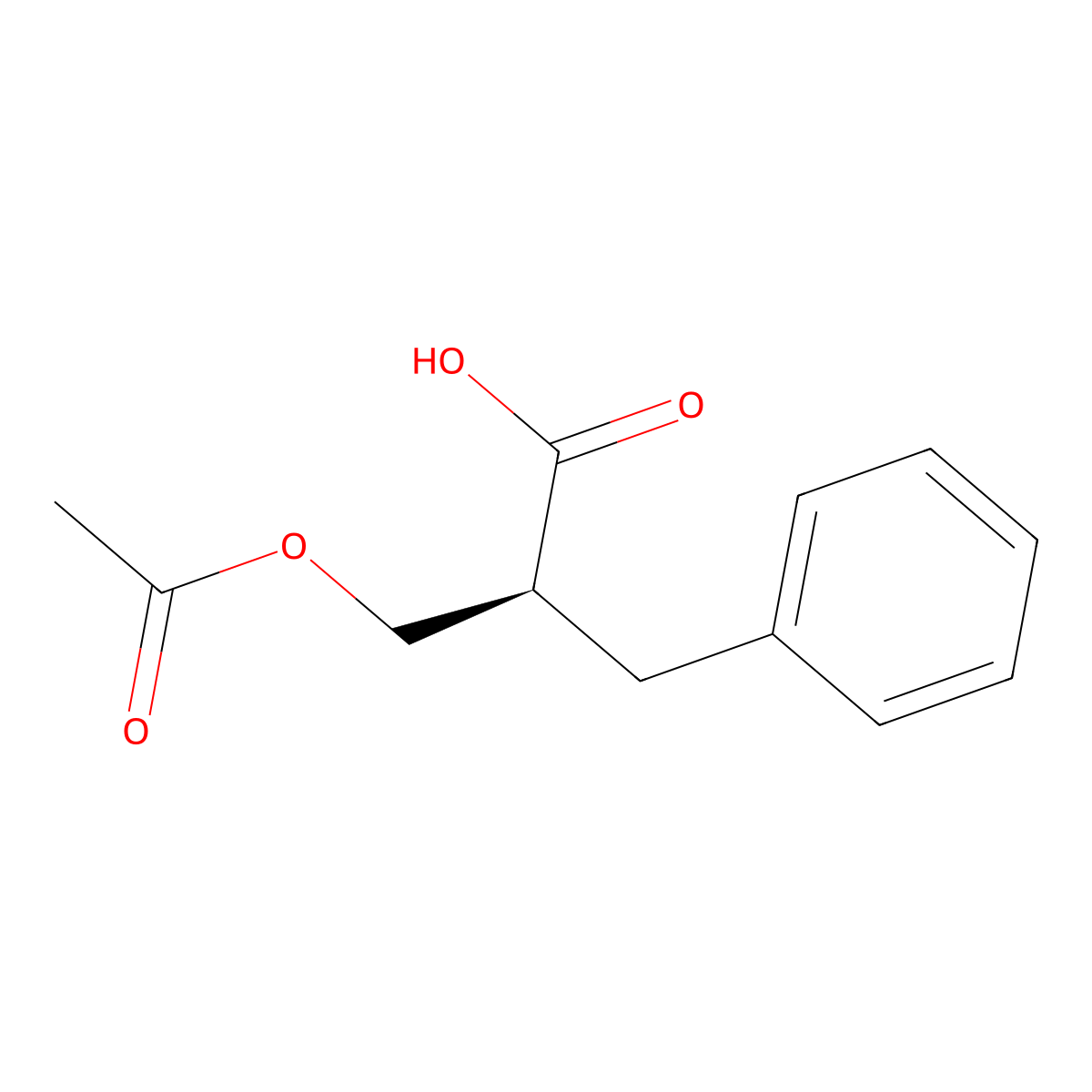 (S)-3-acetoxy-2-benzylpropanoic acid molecular structure, CAS 121232-85-7
