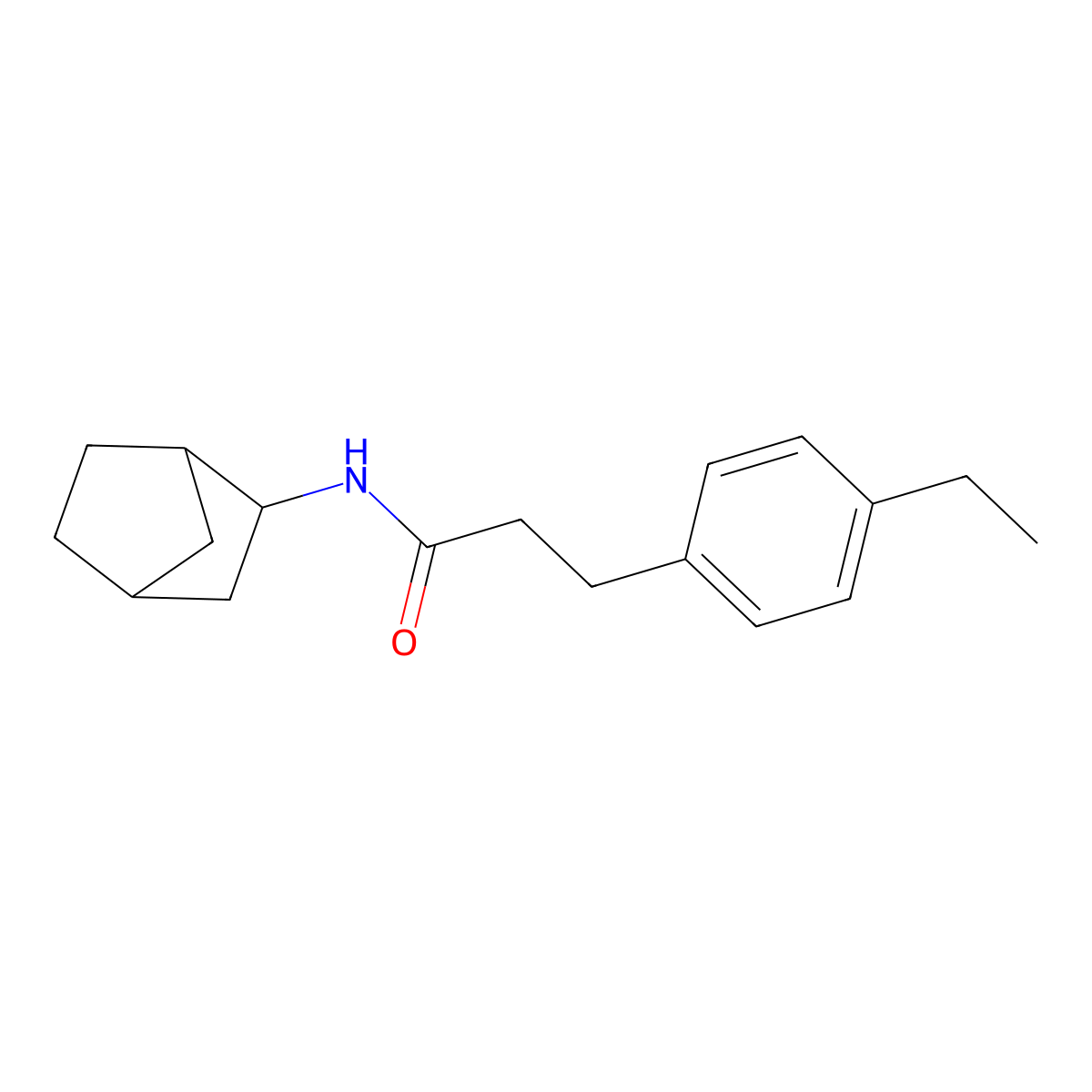 N-(bicyclo[2.2.1]hept-2-yl)-3-(4-ethylphenyl)propanamide molecular structure, CAS 1212320-64-3