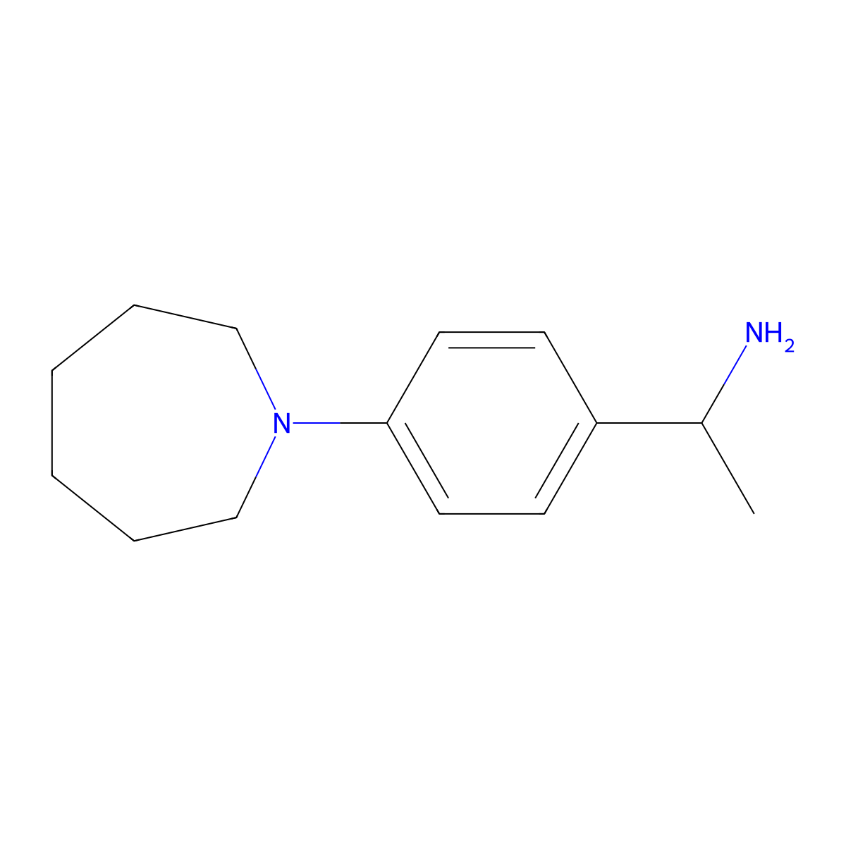 (1S)-1-[4-(Azepan-1-yl)phenyl]ethan-1-amine molecular structure, CAS 1212322-93-4