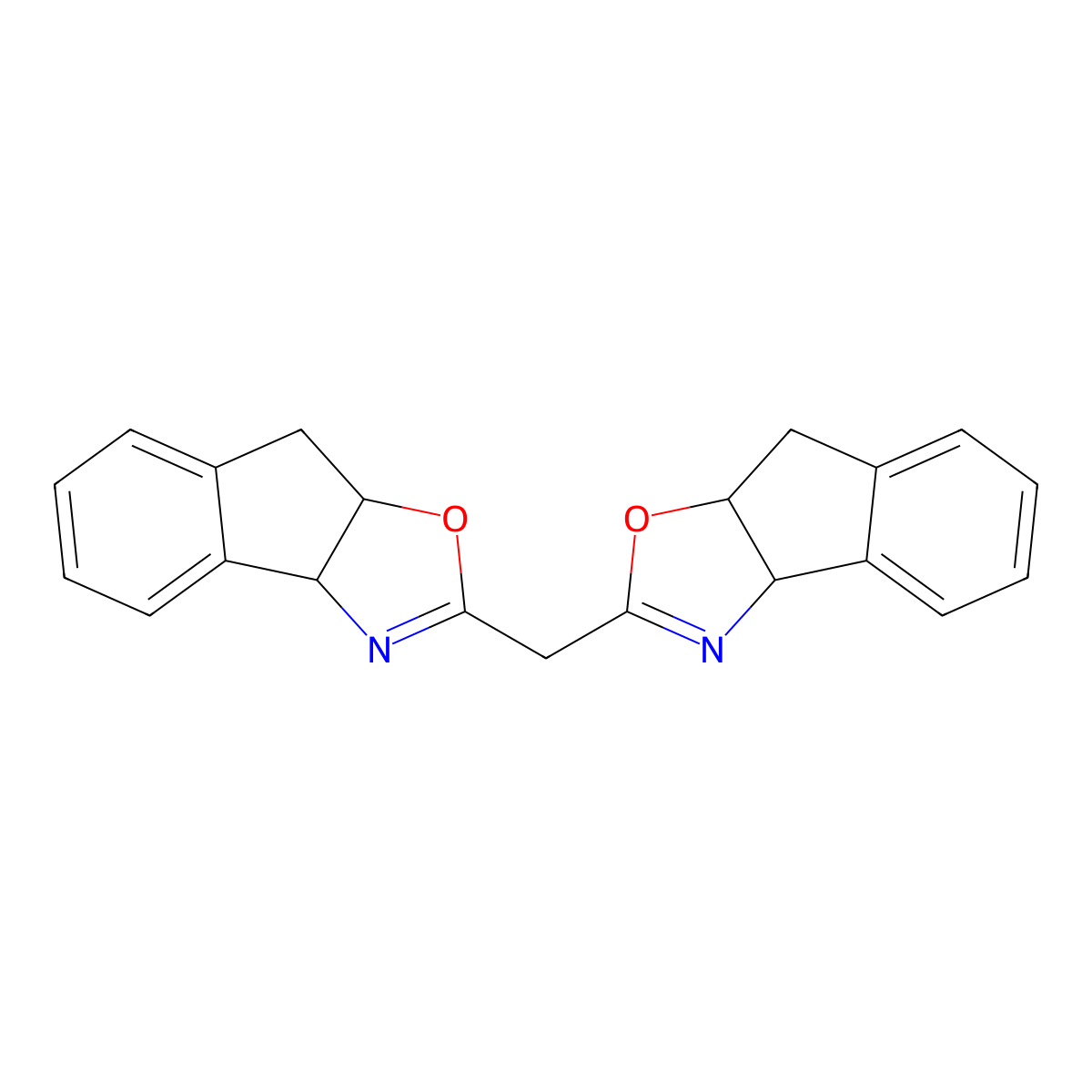 Bis(3a,8a-dihydro-8H-indeno[1,2-d]oxazol-2-yl)methane molecular structure, CAS 1212324-65-6