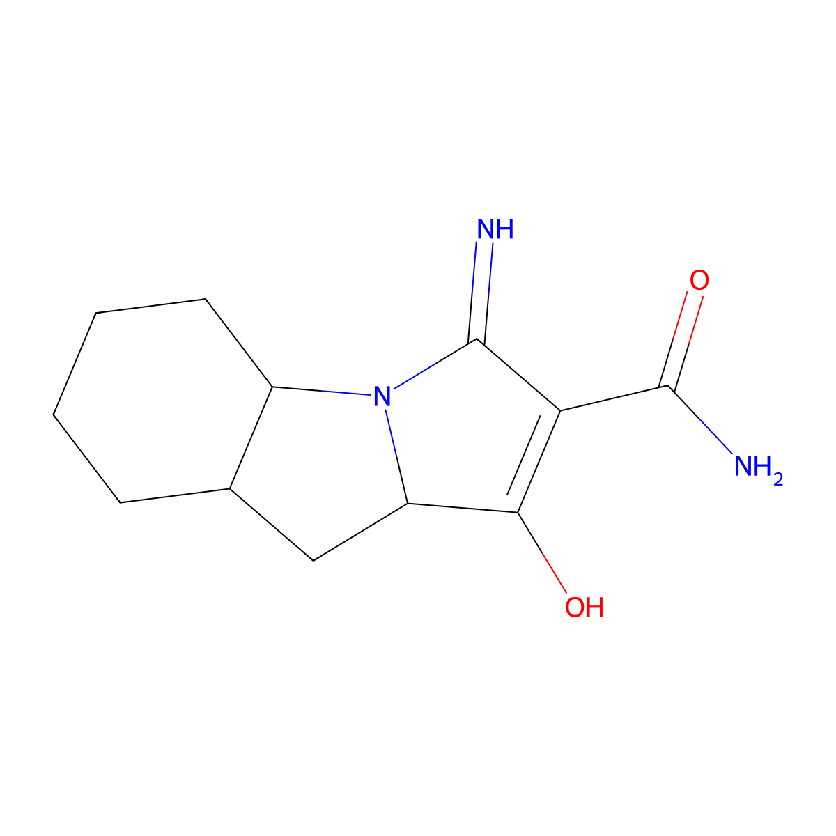 3-amino-1-oxo-1H,4aH,5H,6H,7H,8H,8aH,9H,9aH-cyclohexa[b]pyrrolizine-2-carboxamide molecular structure, CAS 1212325-83-1