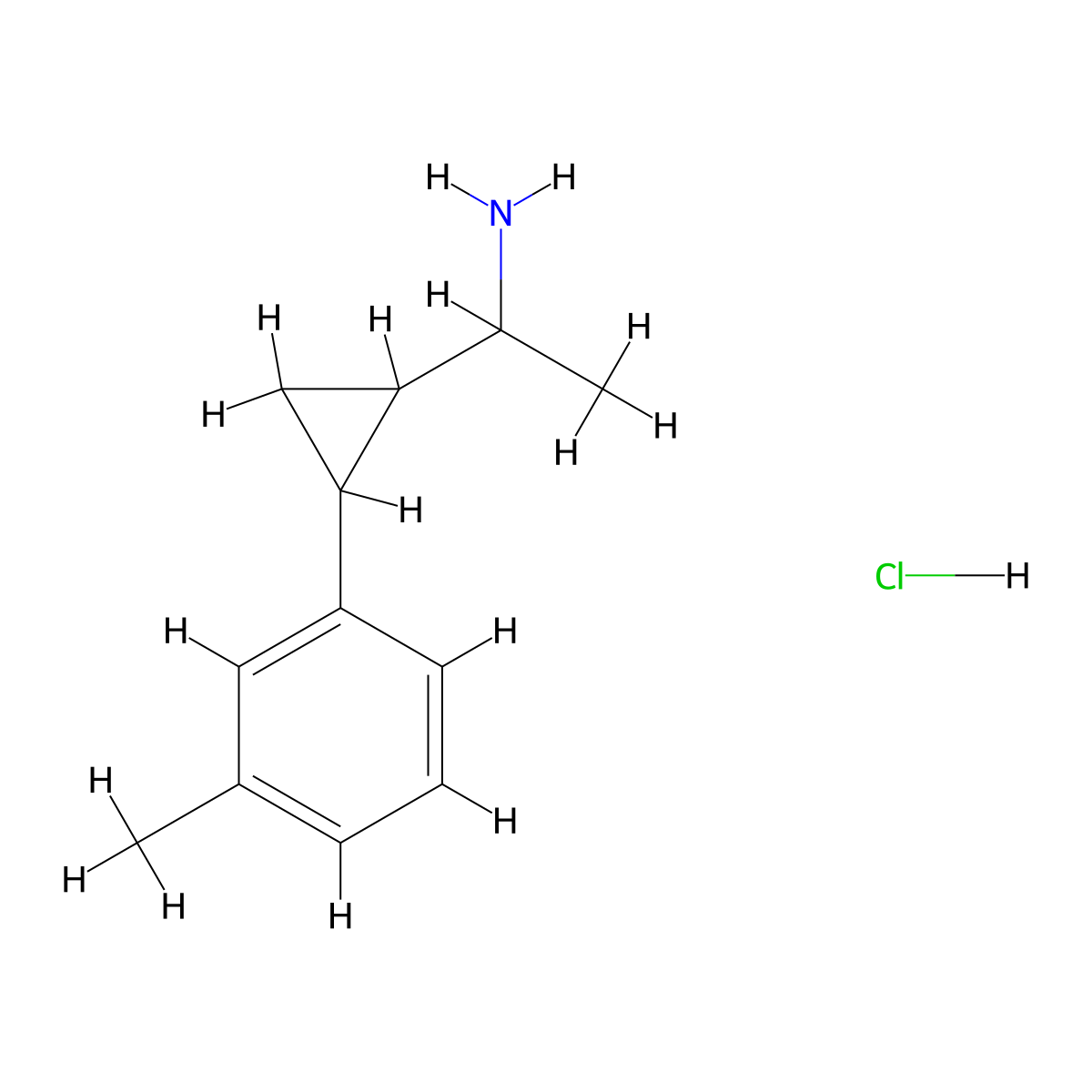 1-[2-(3-Methylphenyl)cyclopropyl]ethan-1-amine hydrochloride molecular structure, CAS 1212326-69-6