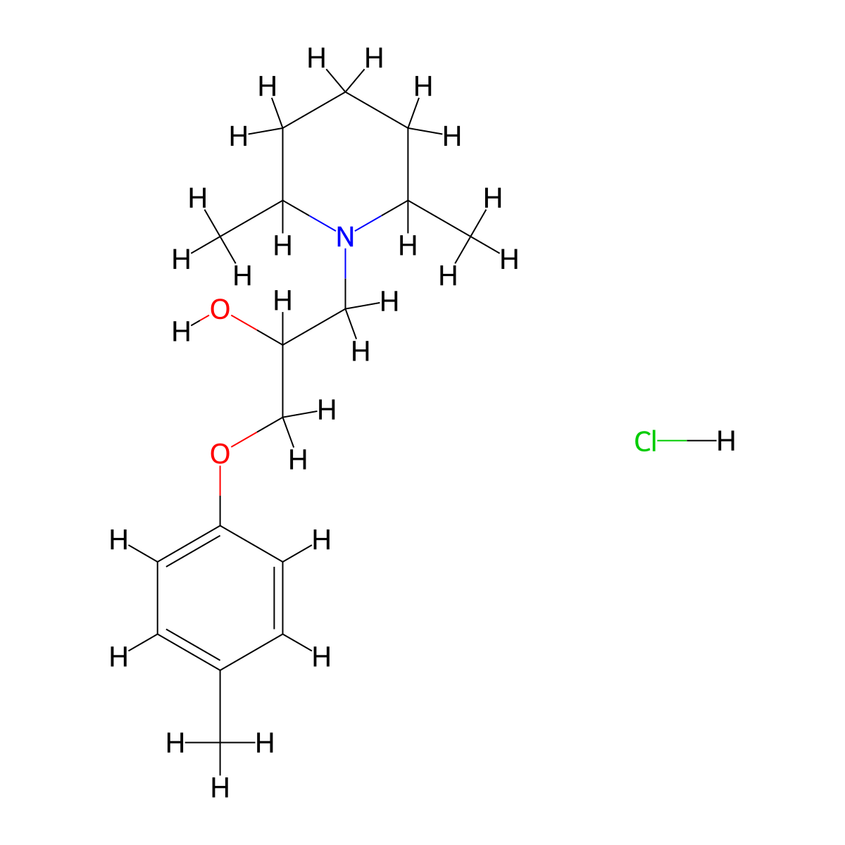 1-(2,6-Dimethylpiperidin-1-yl)-3-(p-tolyloxy)propan-2-ol hydrochloride molecular structure, CAS 1212328-66-9